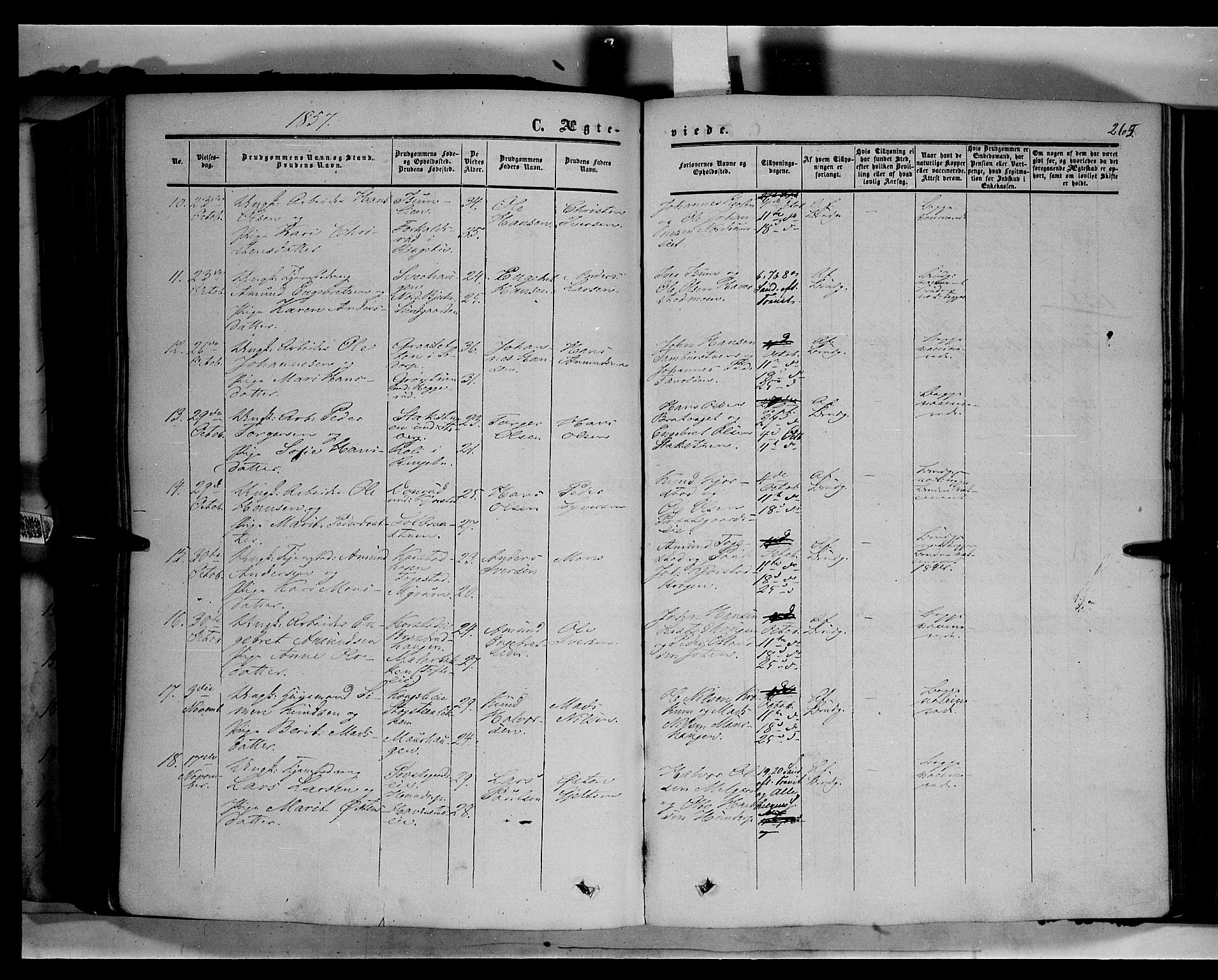 Sør-Fron prestekontor, AV/SAH-PREST-010/H/Ha/Haa/L0001: Ministerialbok nr. 1, 1849-1863, s. 265