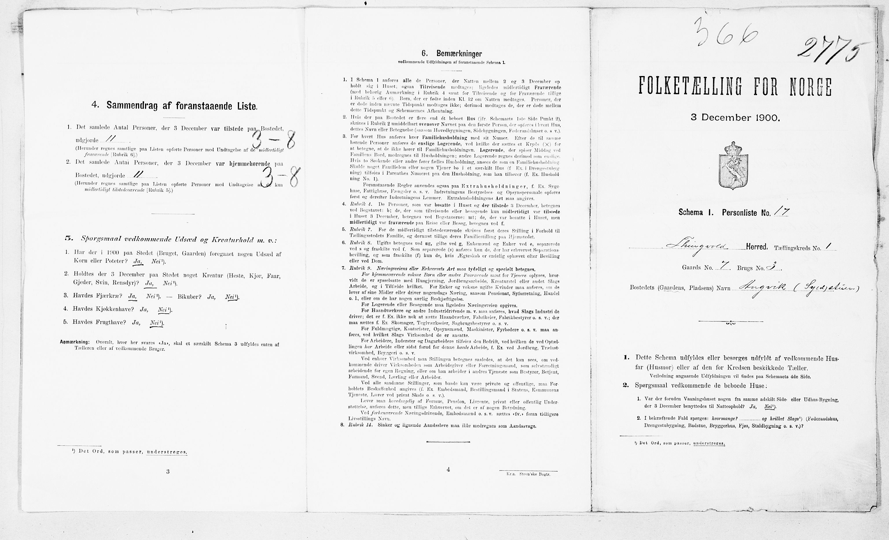 SAT, Folketelling 1900 for 1560 Tingvoll herred, 1900, s. 20