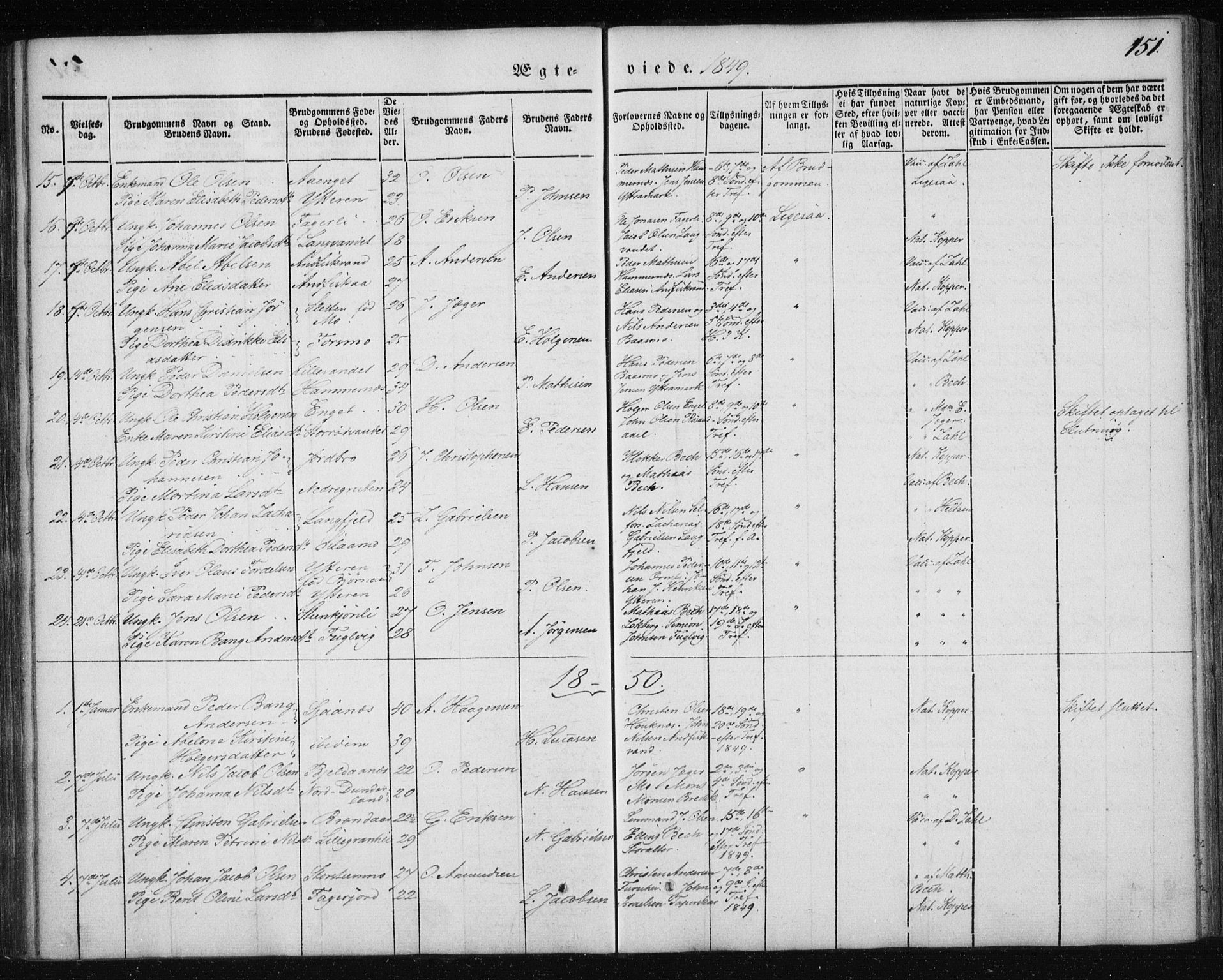 Ministerialprotokoller, klokkerbøker og fødselsregistre - Nordland, AV/SAT-A-1459/827/L0391: Ministerialbok nr. 827A03, 1842-1852, s. 151