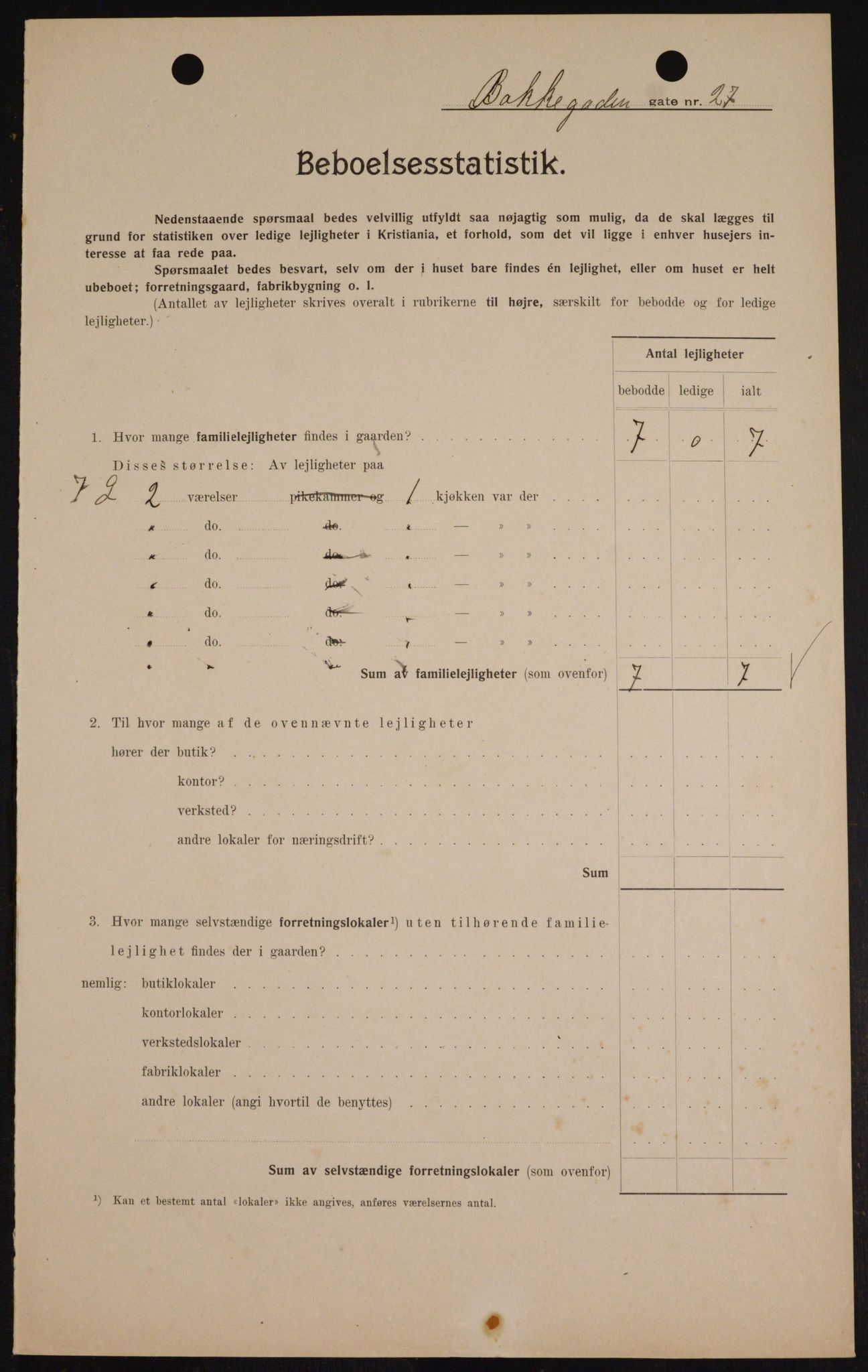 OBA, Kommunal folketelling 1.2.1909 for Kristiania kjøpstad, 1909, s. 2791