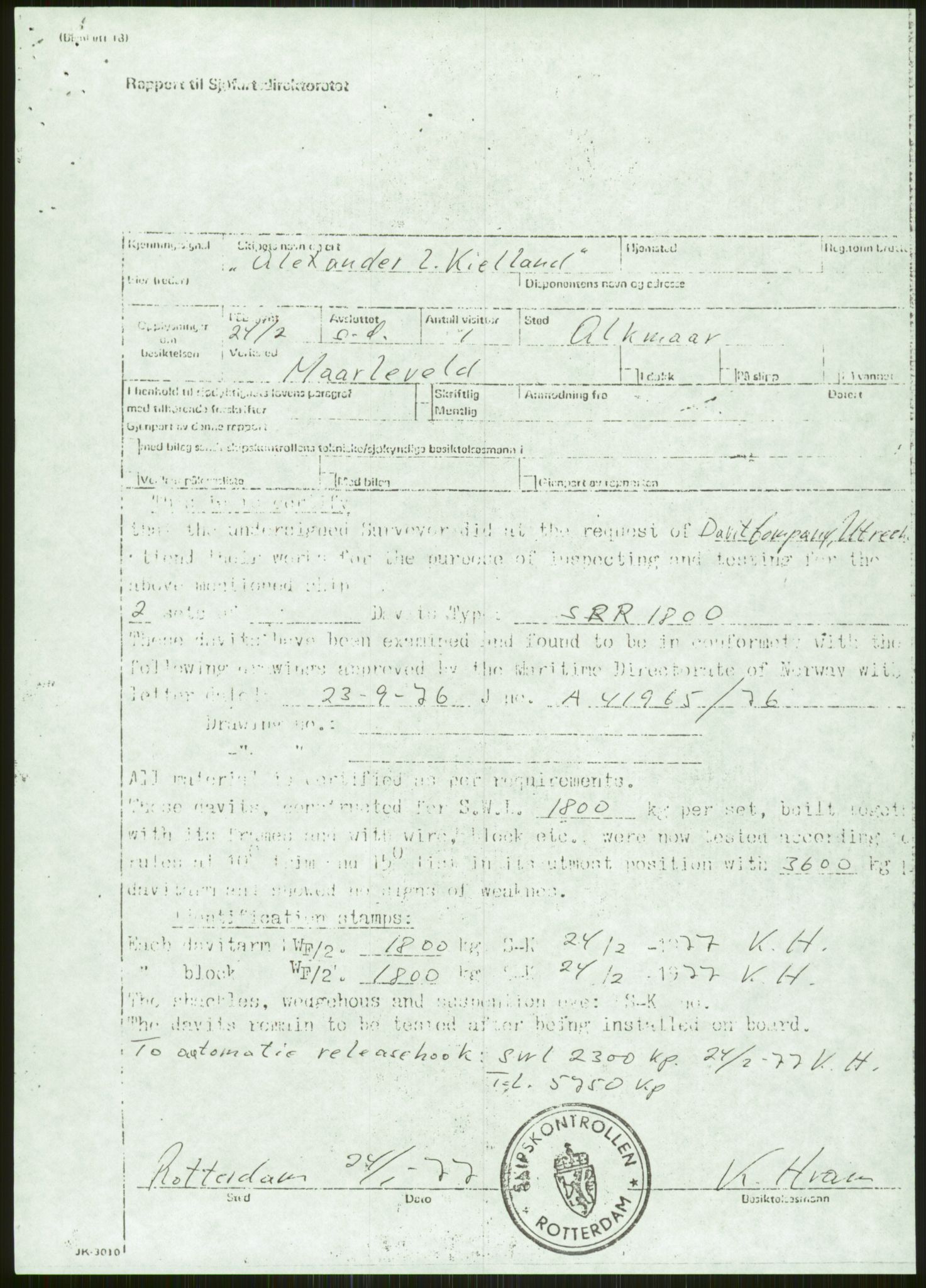 Justisdepartementet, Granskningskommisjonen ved Alexander Kielland-ulykken 27.3.1980, AV/RA-S-1165/D/L0006: A Alexander L. Kielland (Doku.liste + A3-A6, A11-A13, A18-A20-A21, A23, A31 av 31)/Dykkerjournaler, 1980-1981, s. 39