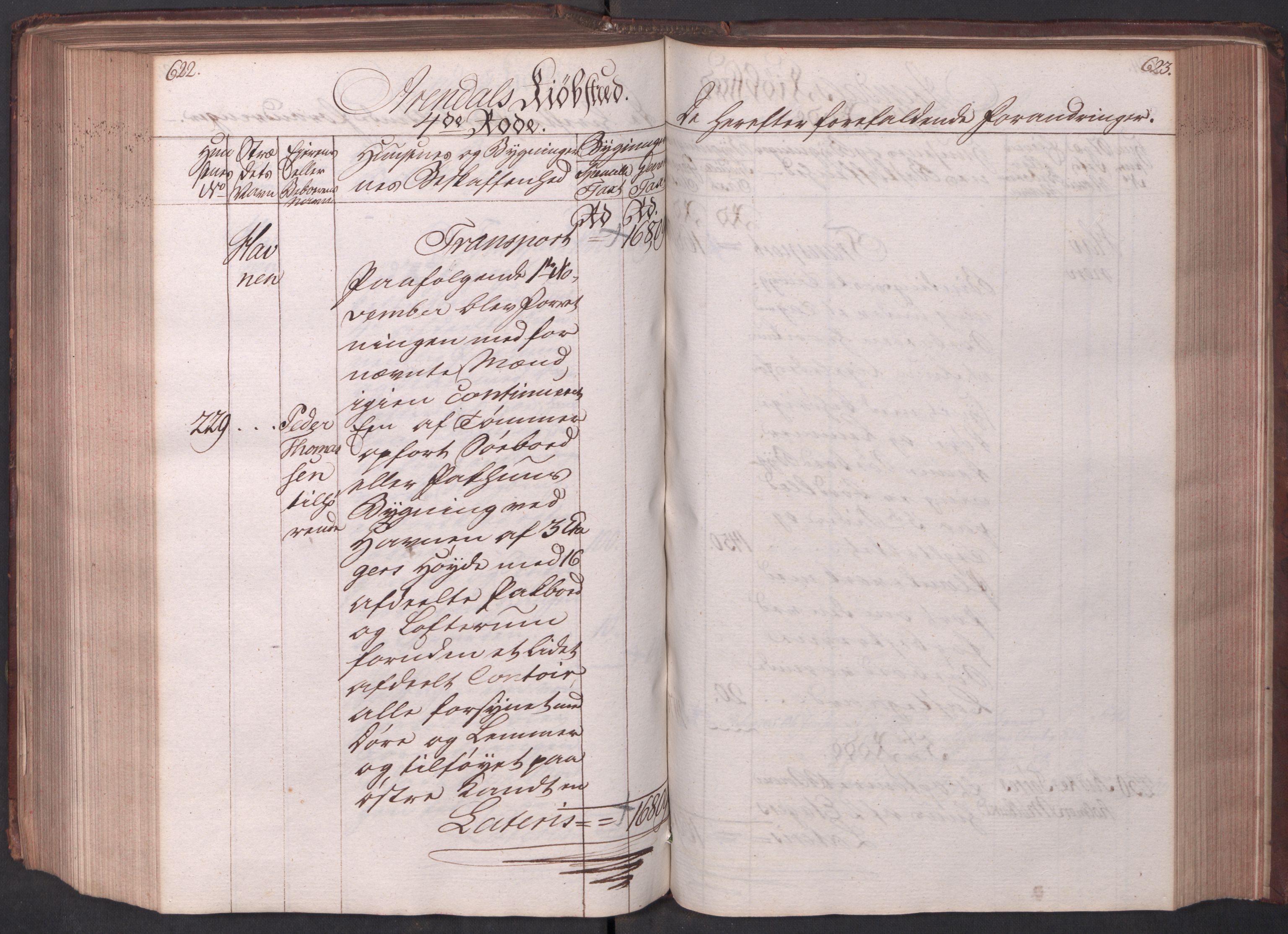 Kommersekollegiet, Brannforsikringskontoret 1767-1814, RA/EA-5458/F/Fa/L0002/0002: Arendal / Branntakstprotokoll, 1797, s. 622-623