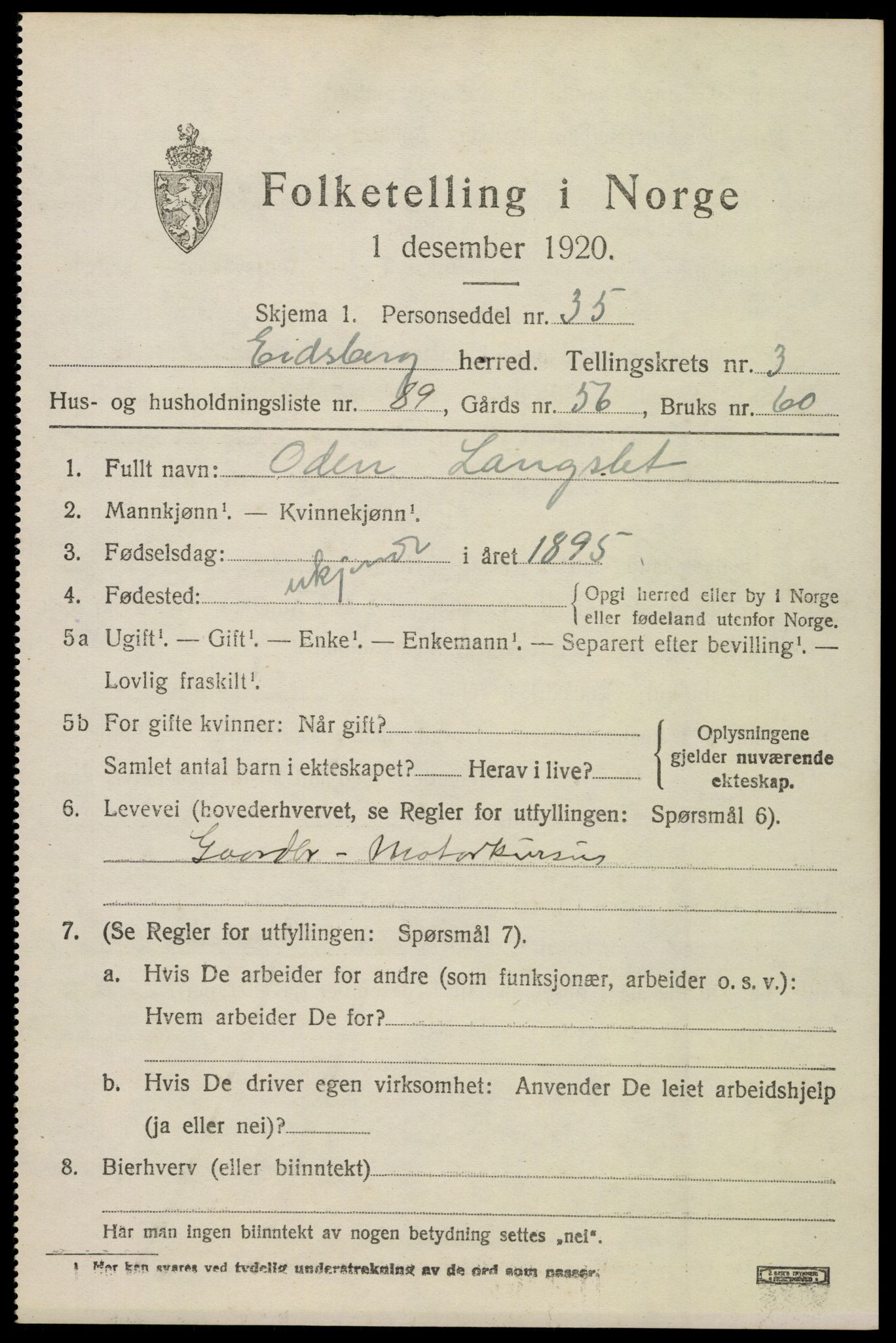 SAO, Folketelling 1920 for 0125 Eidsberg herred, 1920, s. 5059