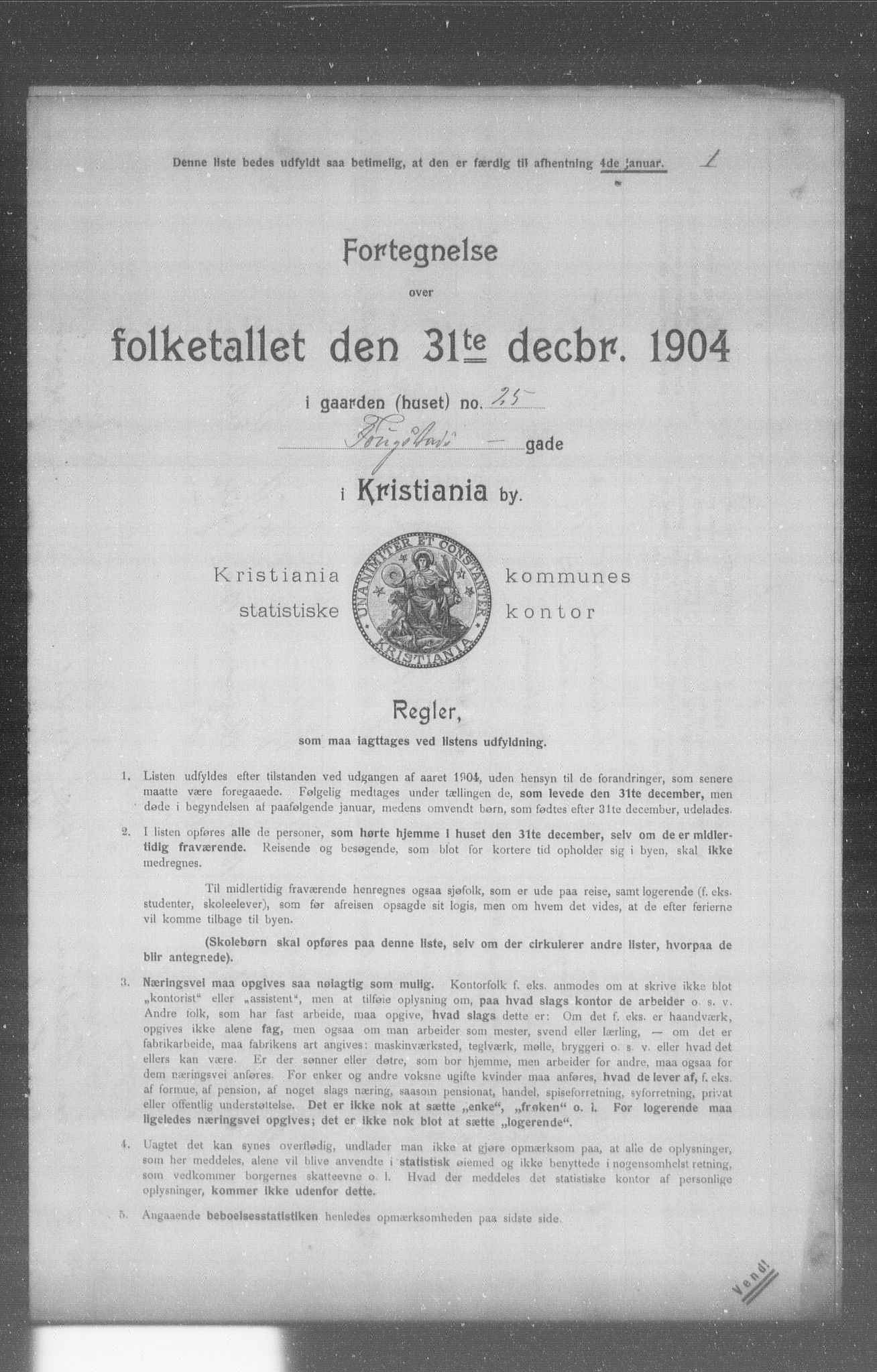 OBA, Kommunal folketelling 31.12.1904 for Kristiania kjøpstad, 1904, s. 5163