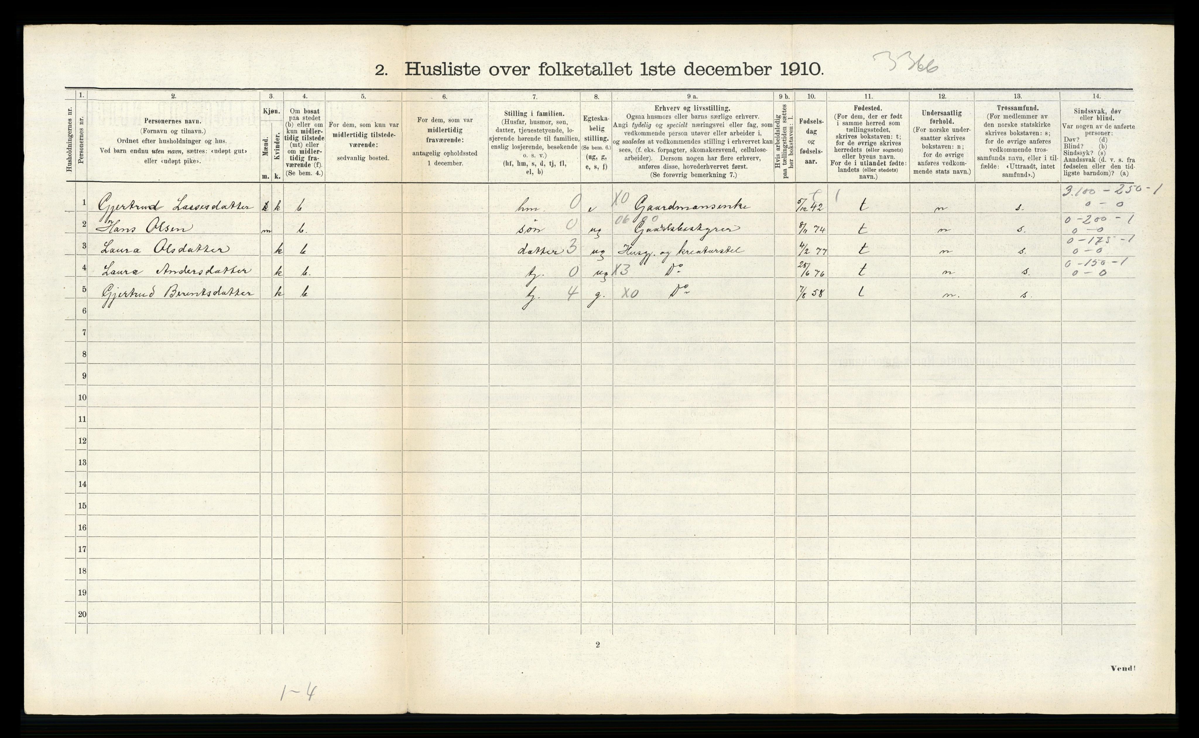 RA, Folketelling 1910 for 1429 Ytre Holmedal herred, 1910, s. 1255