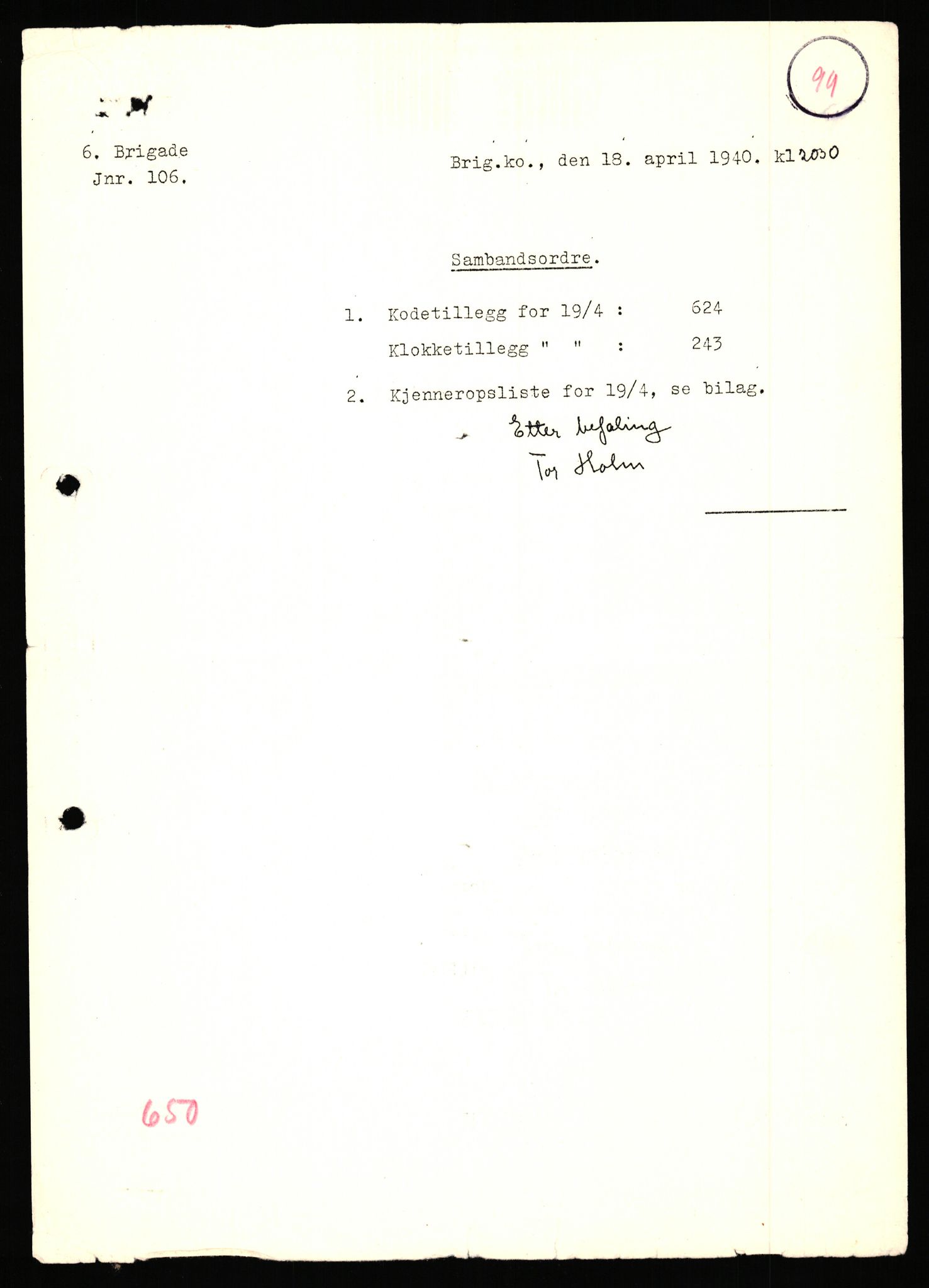 Forsvaret, Forsvarets krigshistoriske avdeling, AV/RA-RAFA-2017/Y/Yb/L0153: II-C-11-650  -  6. Divisjon: Bergartilleribataljon 3, 1940, s. 649