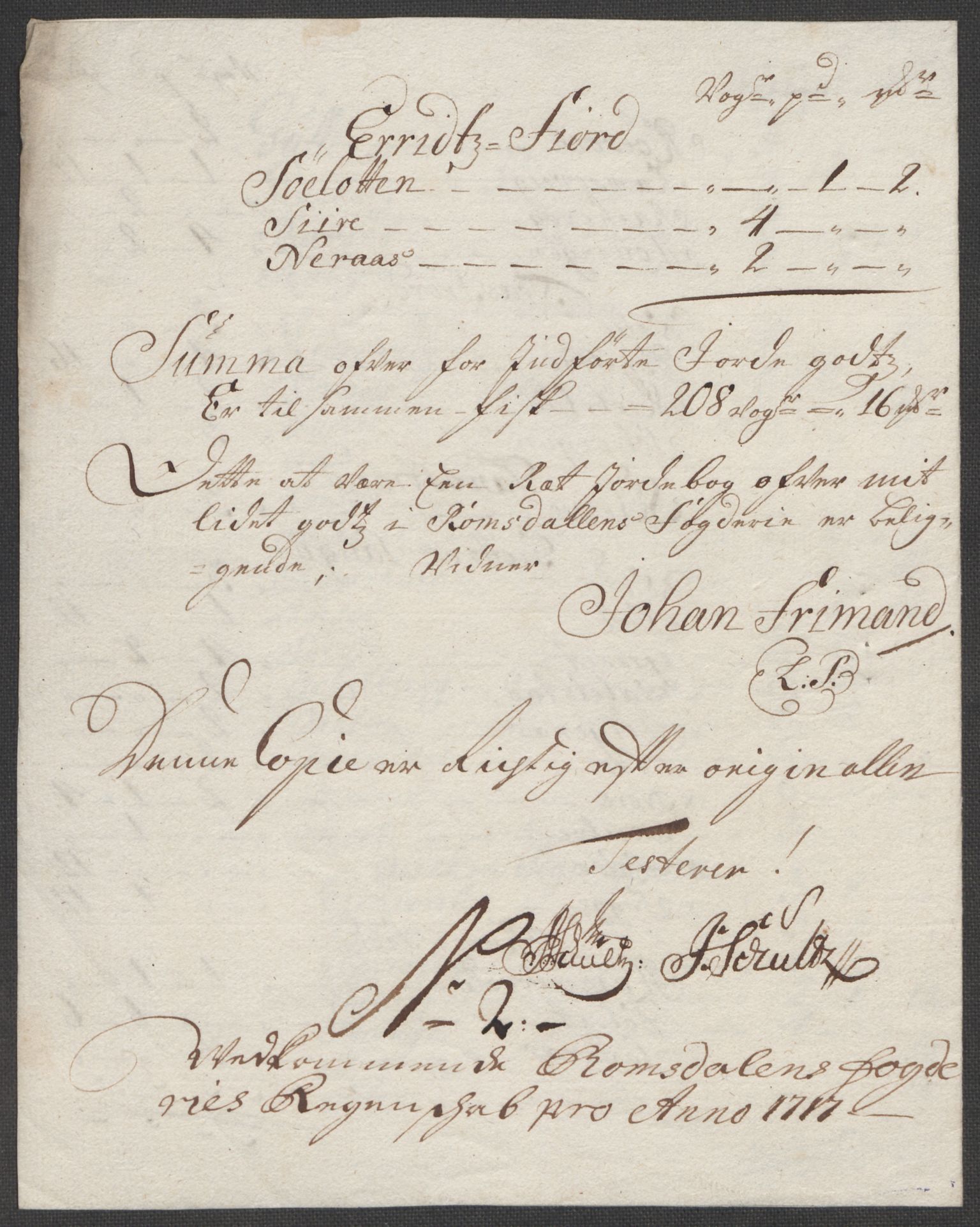 Rentekammeret inntil 1814, Reviderte regnskaper, Fogderegnskap, RA/EA-4092/R55/L3664: Fogderegnskap Romsdal, 1717, s. 78