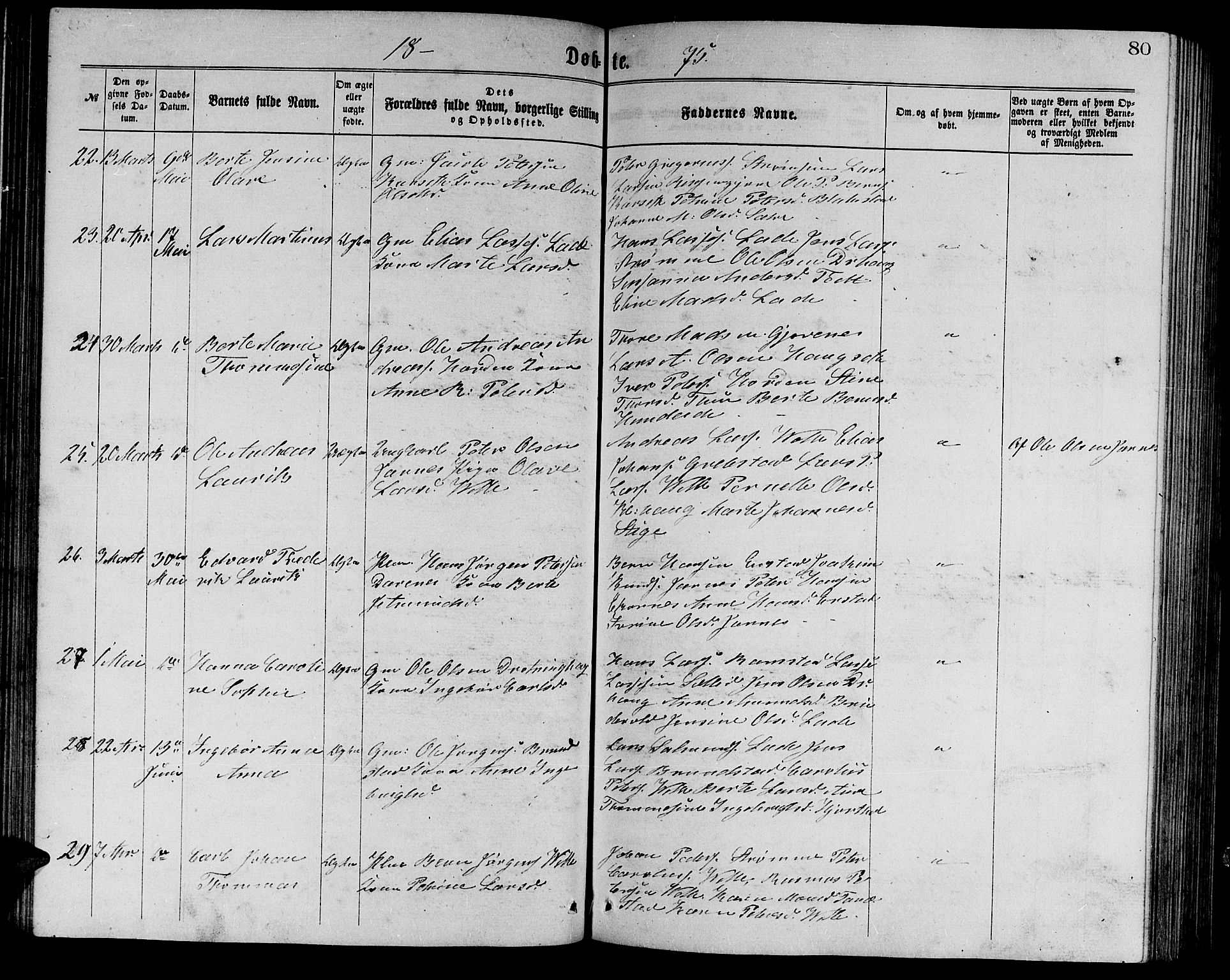 Ministerialprotokoller, klokkerbøker og fødselsregistre - Møre og Romsdal, AV/SAT-A-1454/523/L0338: Klokkerbok nr. 523C01, 1865-1877, s. 80