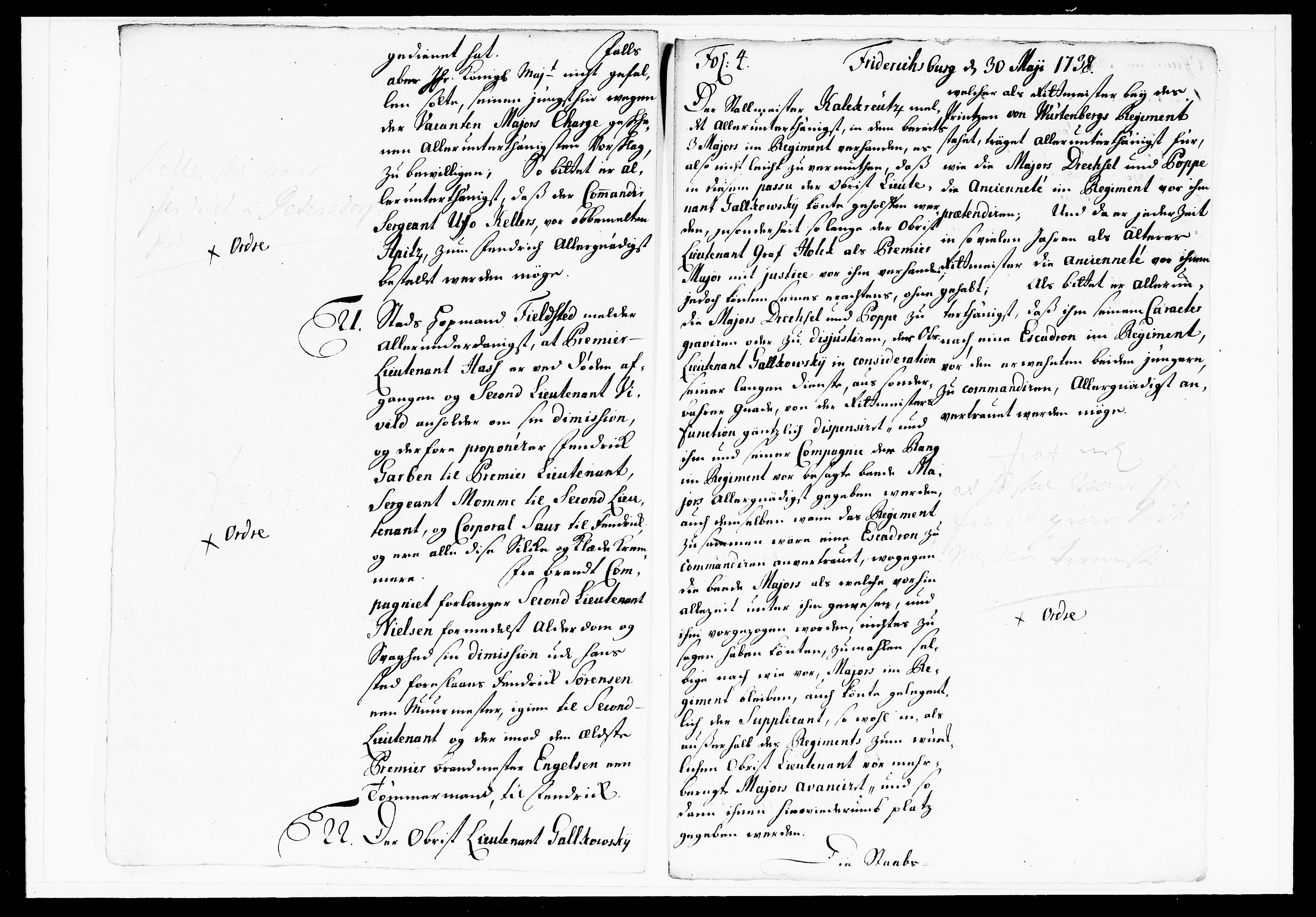 Krigskollegiet, Krigskancelliet, DRA/A-0006/-/1143-1150: Refererede sager, 1738, s. 247