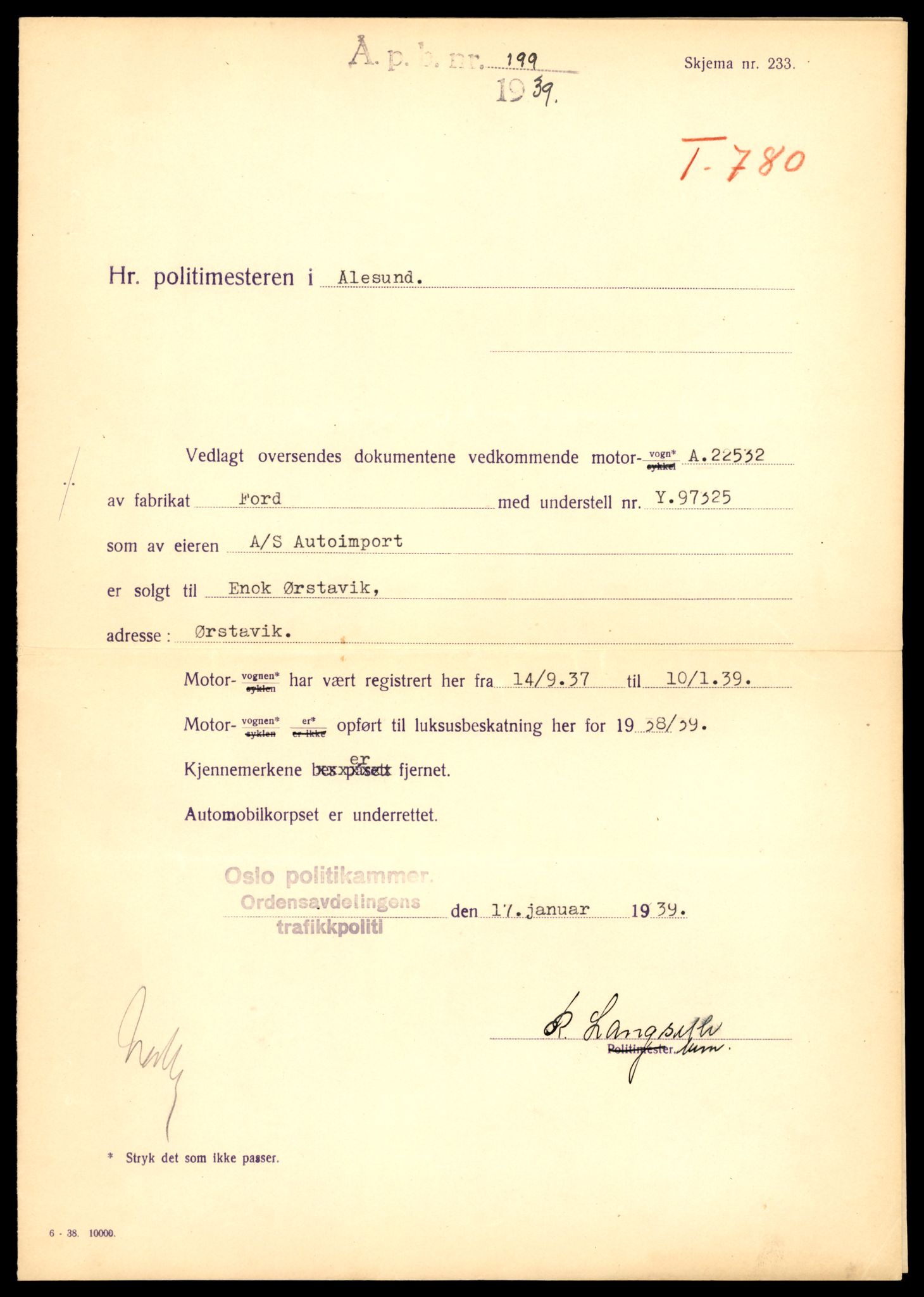 Møre og Romsdal vegkontor - Ålesund trafikkstasjon, AV/SAT-A-4099/F/Fe/L0008: Registreringskort for kjøretøy T 747 - T 894, 1927-1998, s. 1059