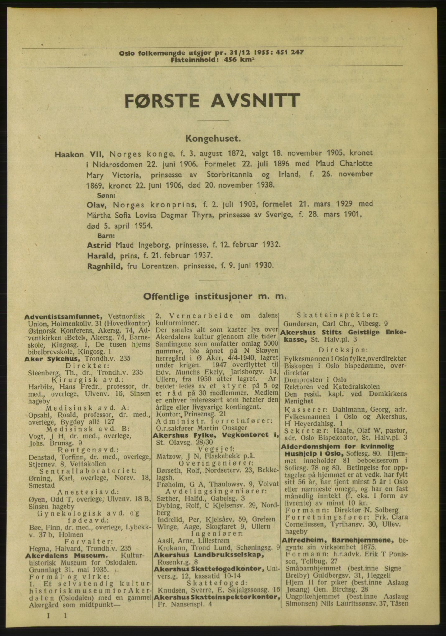 Kristiania/Oslo adressebok, PUBL/-, 1956-1957, s. 1