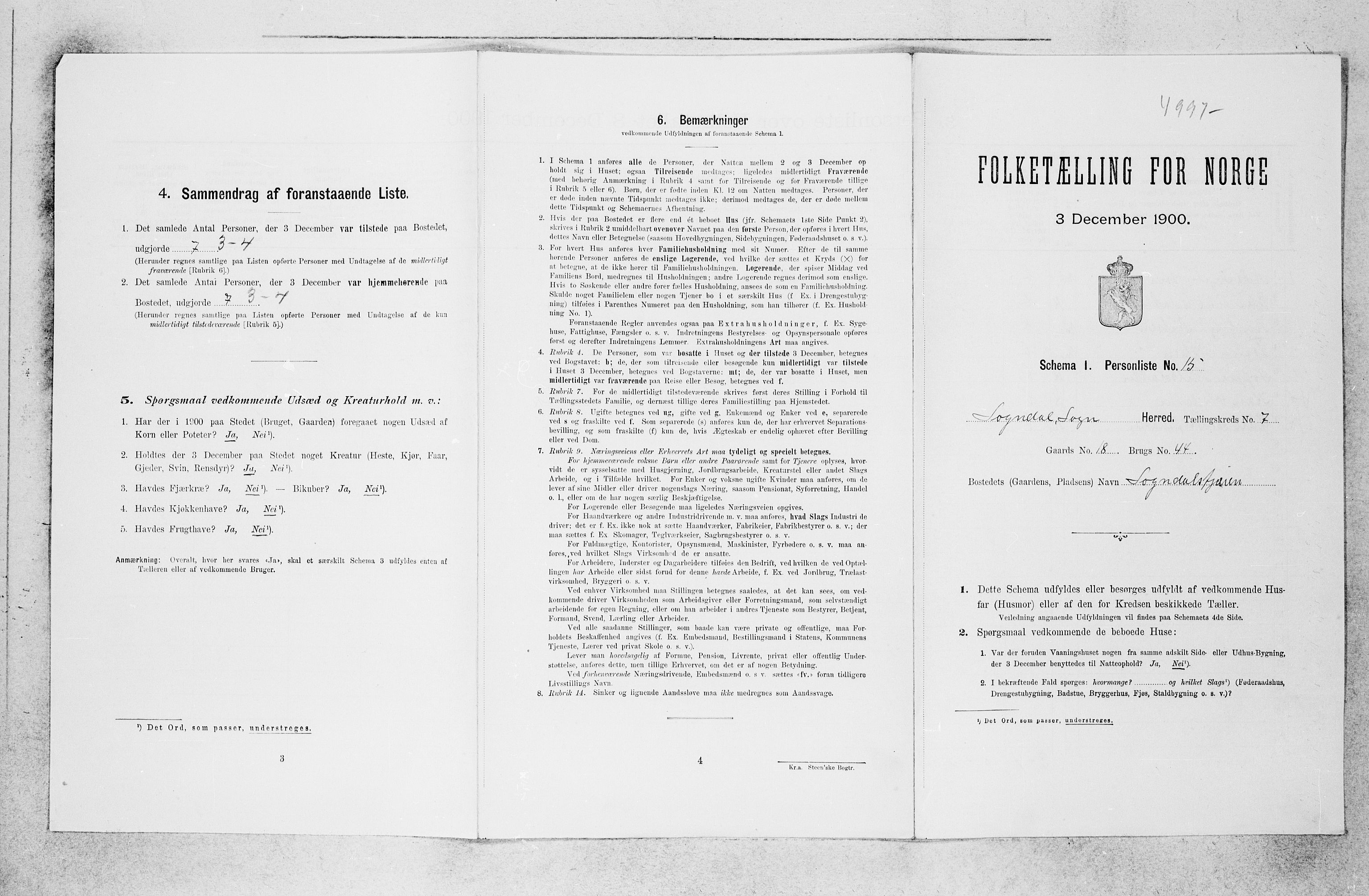 SAB, Folketelling 1900 for 1420 Sogndal herred, 1900, s. 520
