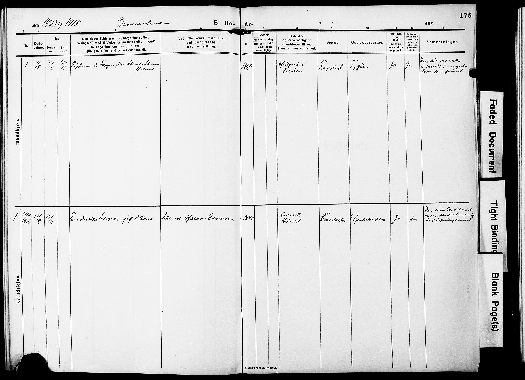 Ministerialprotokoller, klokkerbøker og fødselsregistre - Nordland, AV/SAT-A-1459/850/L0710: Ministerialbok nr. 850A02, 1910-1920, s. 175