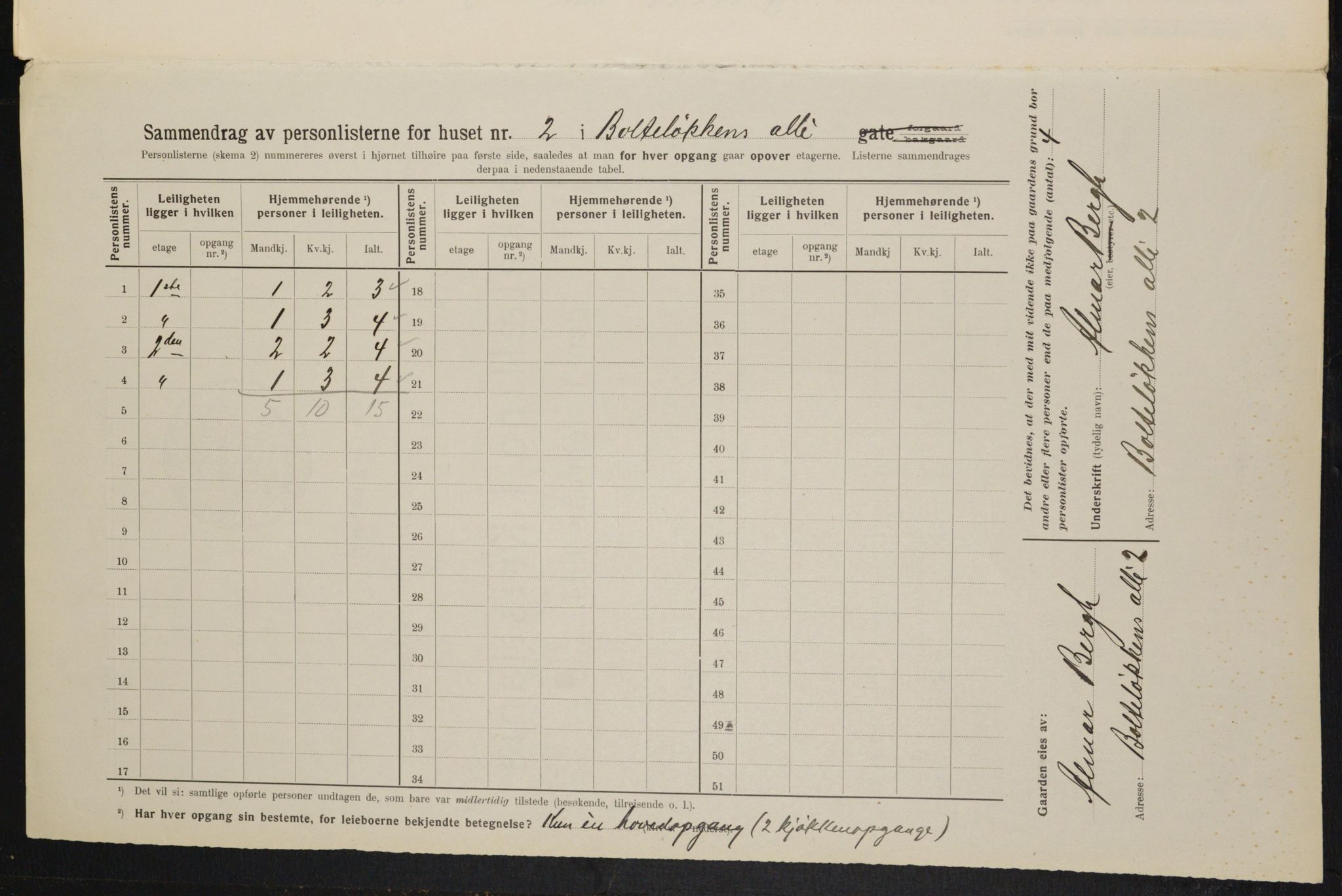 OBA, Kommunal folketelling 1.2.1914 for Kristiania, 1914, s. 7600