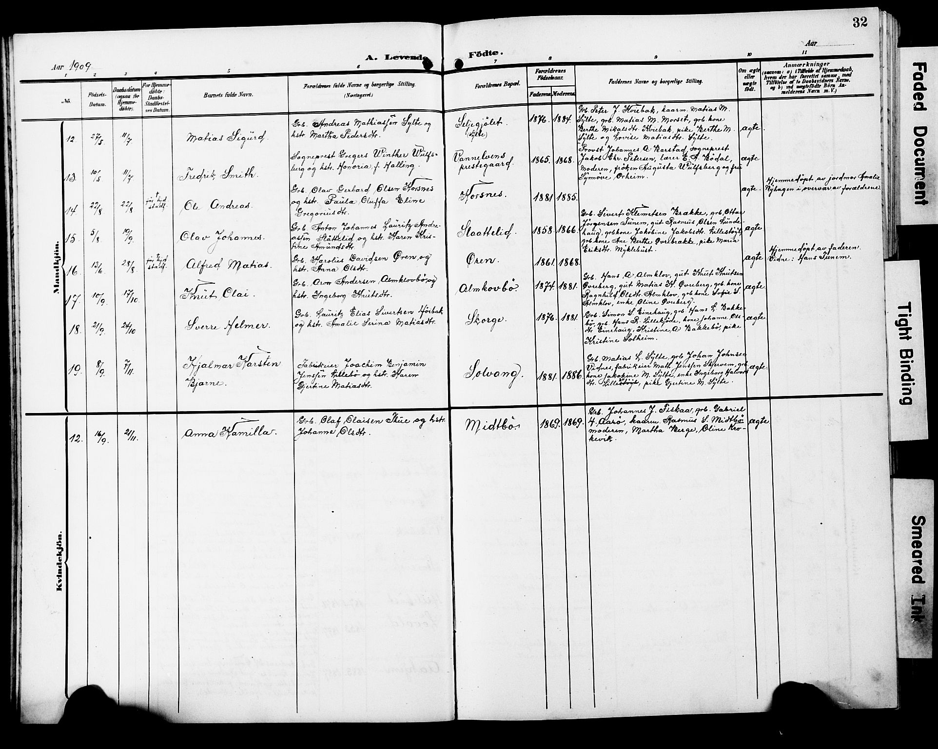 Ministerialprotokoller, klokkerbøker og fødselsregistre - Møre og Romsdal, AV/SAT-A-1454/501/L0018: Klokkerbok nr. 501C04, 1902-1930, s. 32