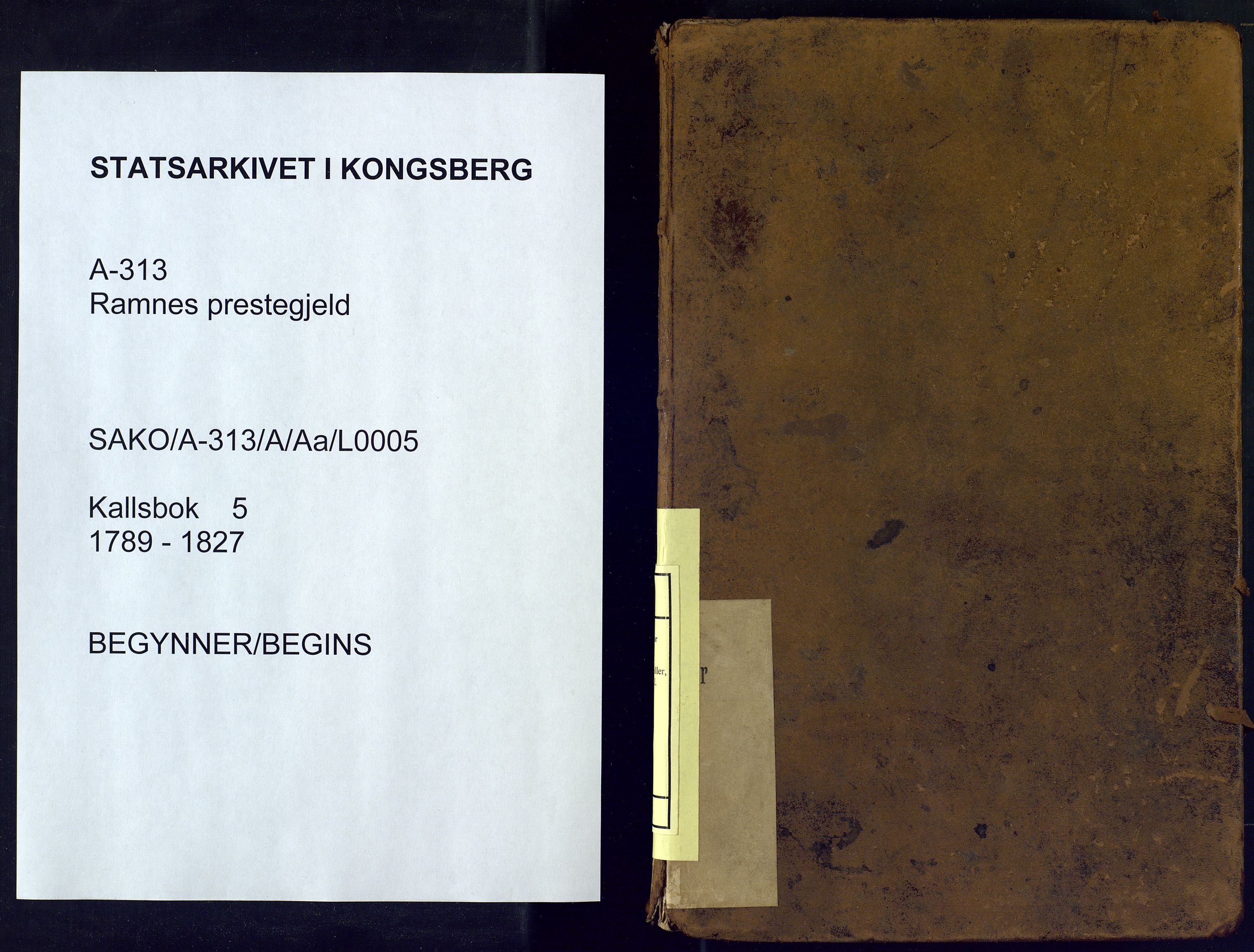 Ramnes sokneprestkontor, SAKO/A-313/A/Aa/L0005: Kallsbok, 1789-1827
