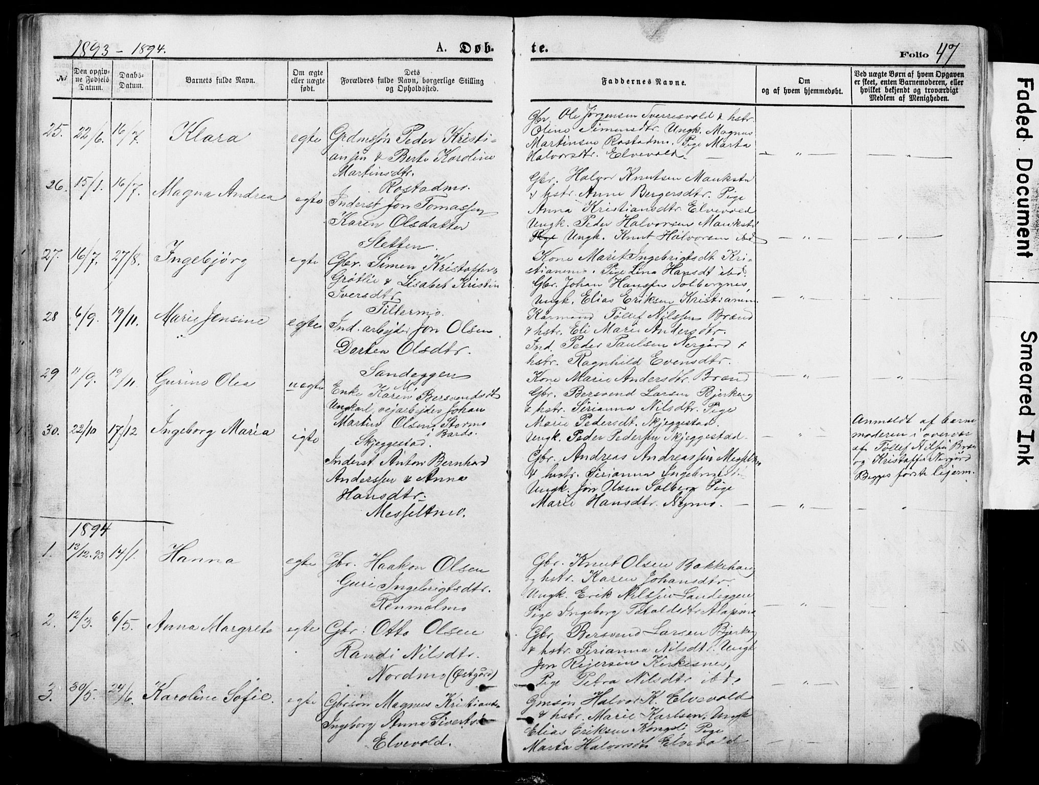 Målselv sokneprestembete, AV/SATØ-S-1311/G/Ga/Gab/L0011klokker: Klokkerbok nr. 11, 1871-1900, s. 47