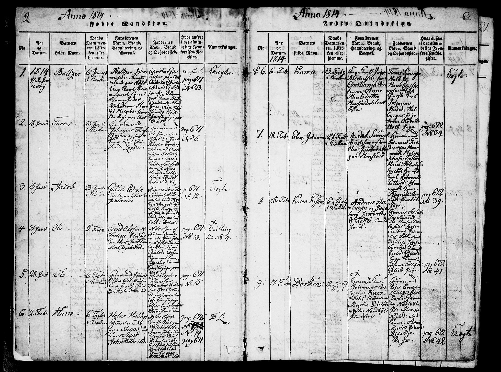 Ås prestekontor Kirkebøker, SAO/A-10894/G/Ga/L0001: Klokkerbok nr. I 1, 1814-1820, s. 2-3
