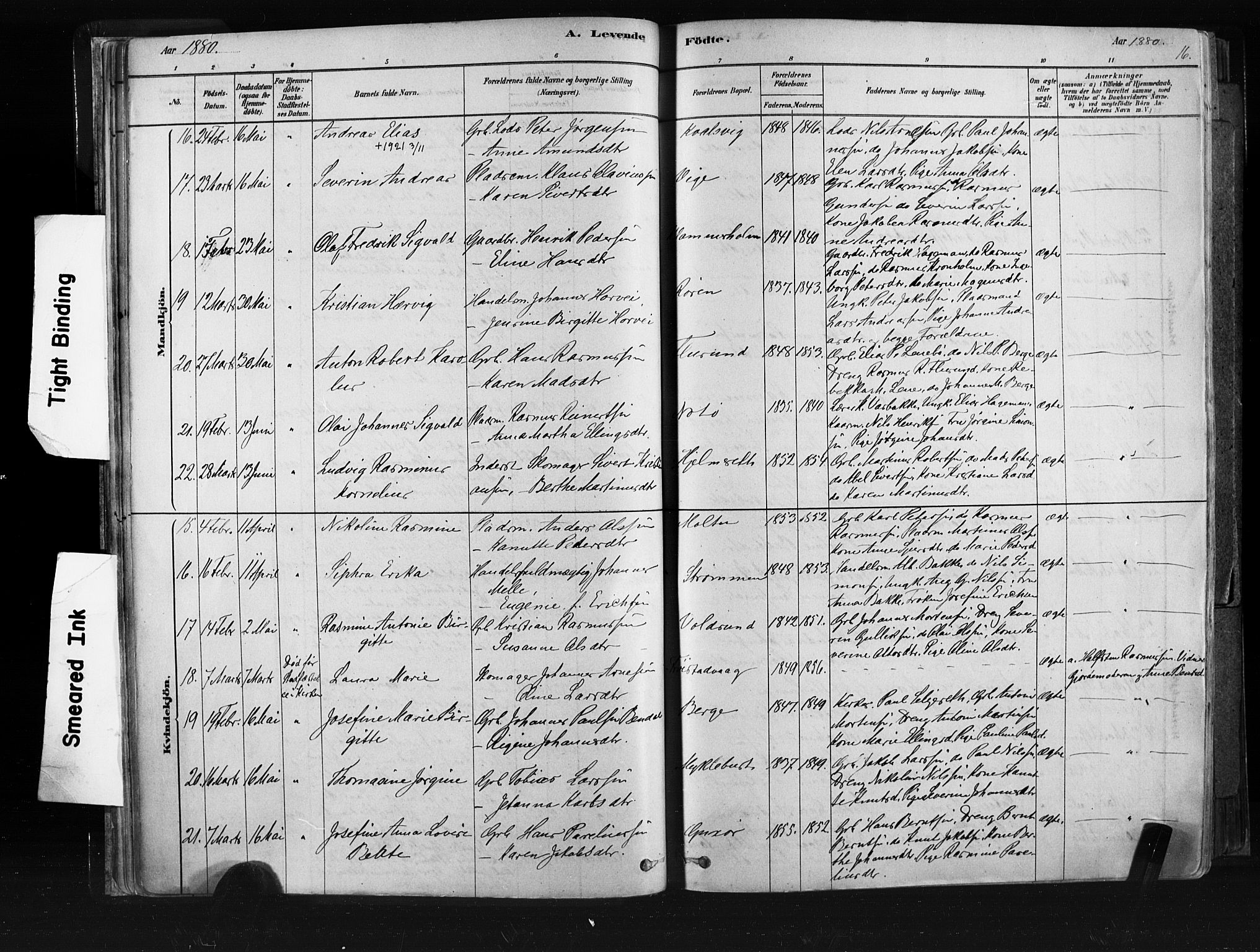 Ministerialprotokoller, klokkerbøker og fødselsregistre - Møre og Romsdal, AV/SAT-A-1454/507/L0073: Ministerialbok nr. 507A08, 1878-1904, s. 16