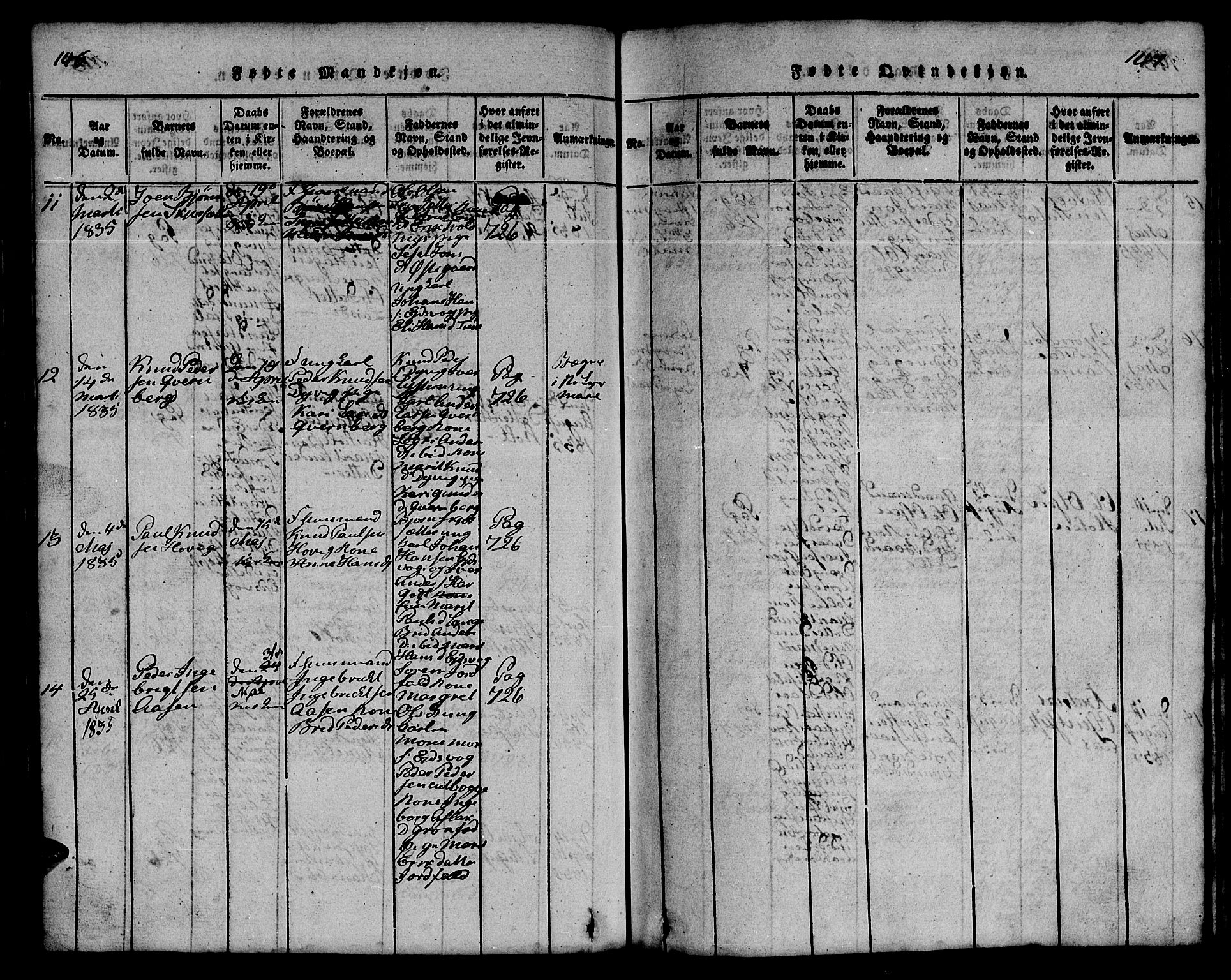 Ministerialprotokoller, klokkerbøker og fødselsregistre - Møre og Romsdal, AV/SAT-A-1454/551/L0629: Klokkerbok nr. 551C01, 1818-1839, s. 146-147