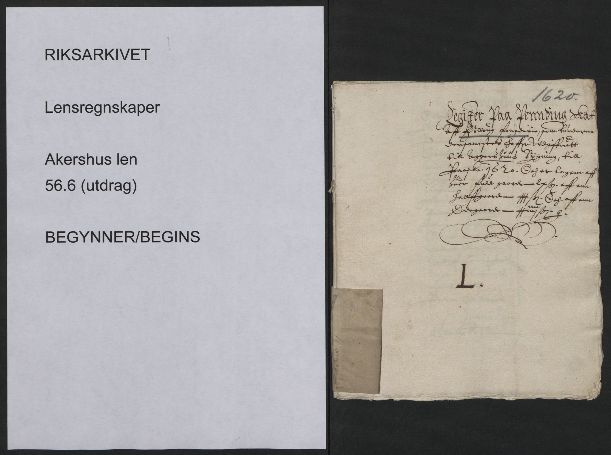 Rentekammeret inntil 1814, Reviderte regnskaper, Lensregnskaper, RA/EA-5023/R/Rb/Rba/L0056: Akershus len, 1620