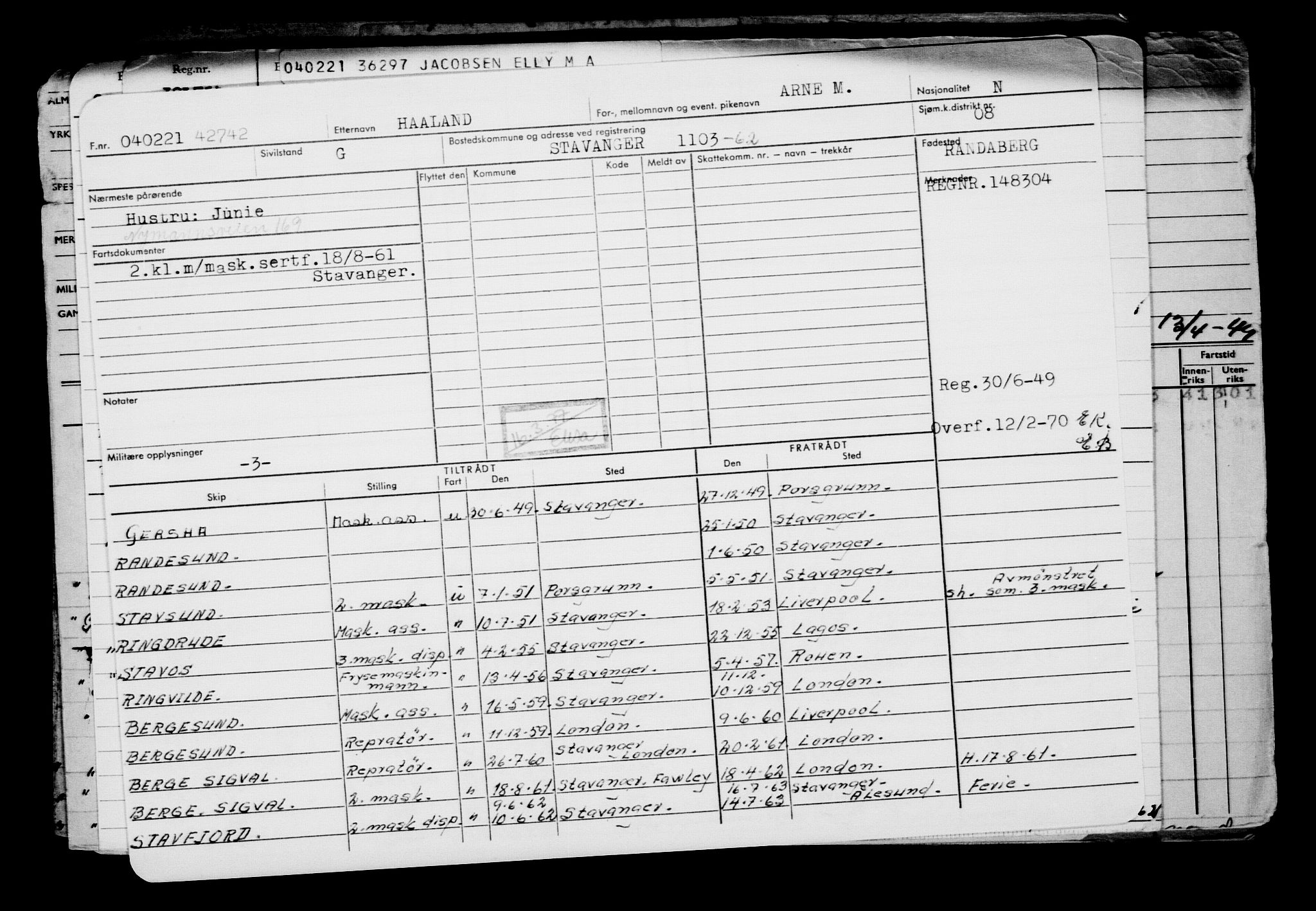 Direktoratet for sjømenn, AV/RA-S-3545/G/Gb/L0190: Hovedkort, 1921, s. 76