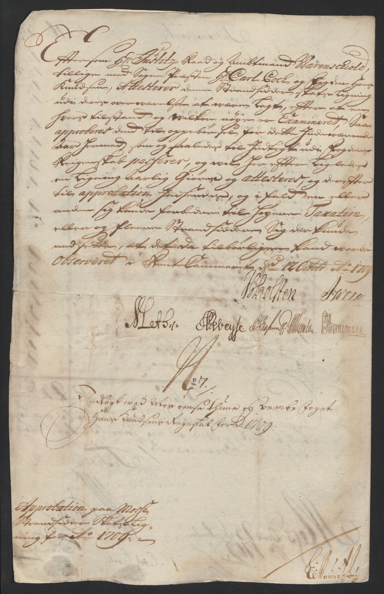 Rentekammeret inntil 1814, Reviderte regnskaper, Fogderegnskap, AV/RA-EA-4092/R04/L0135: Fogderegnskap Moss, Onsøy, Tune, Veme og Åbygge, 1709-1710, s. 51
