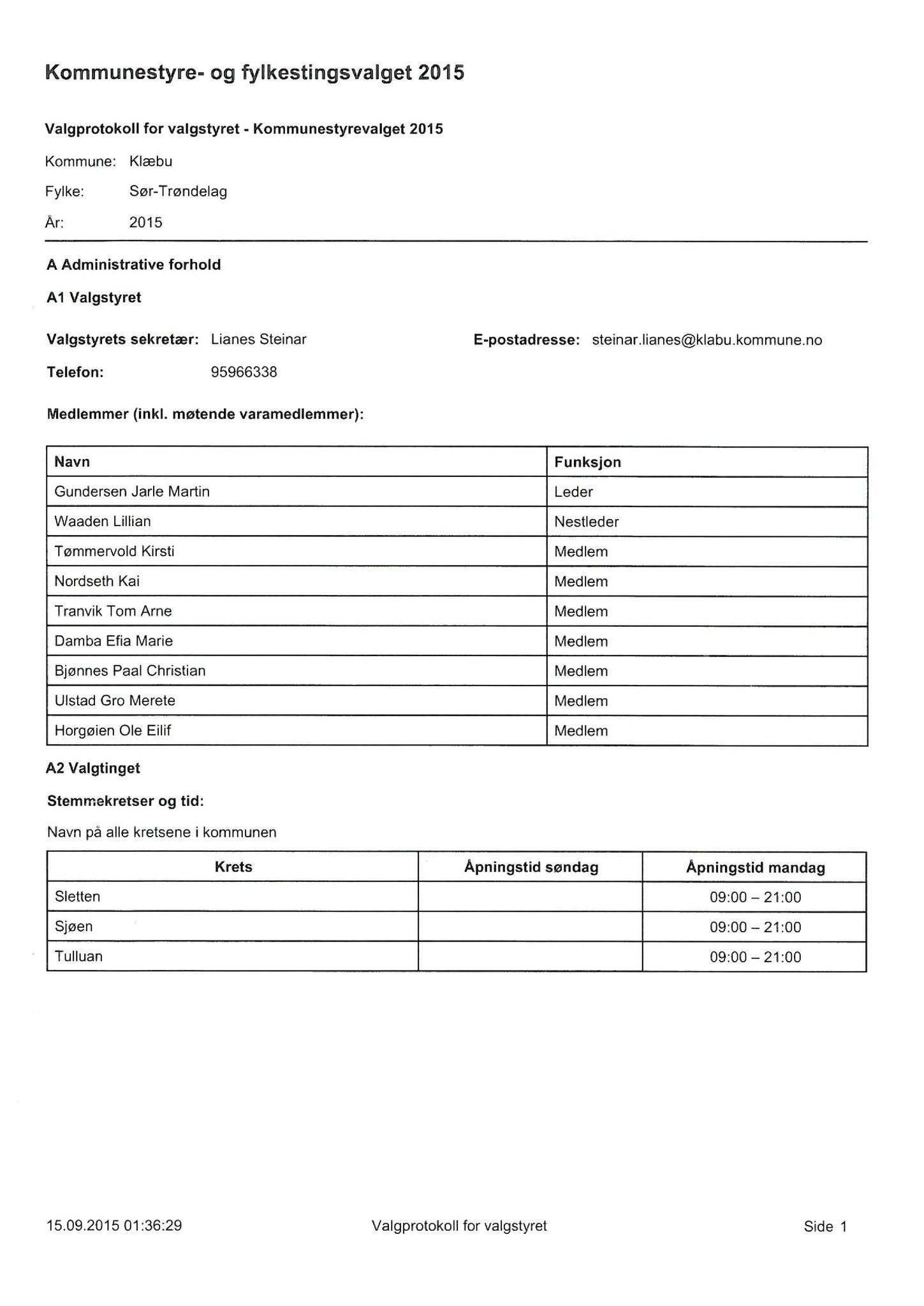 Klæbu Kommune, TRKO/KK/01-KS/L008: Kommunestyret - Møtedokumenter, 2015, s. 1433