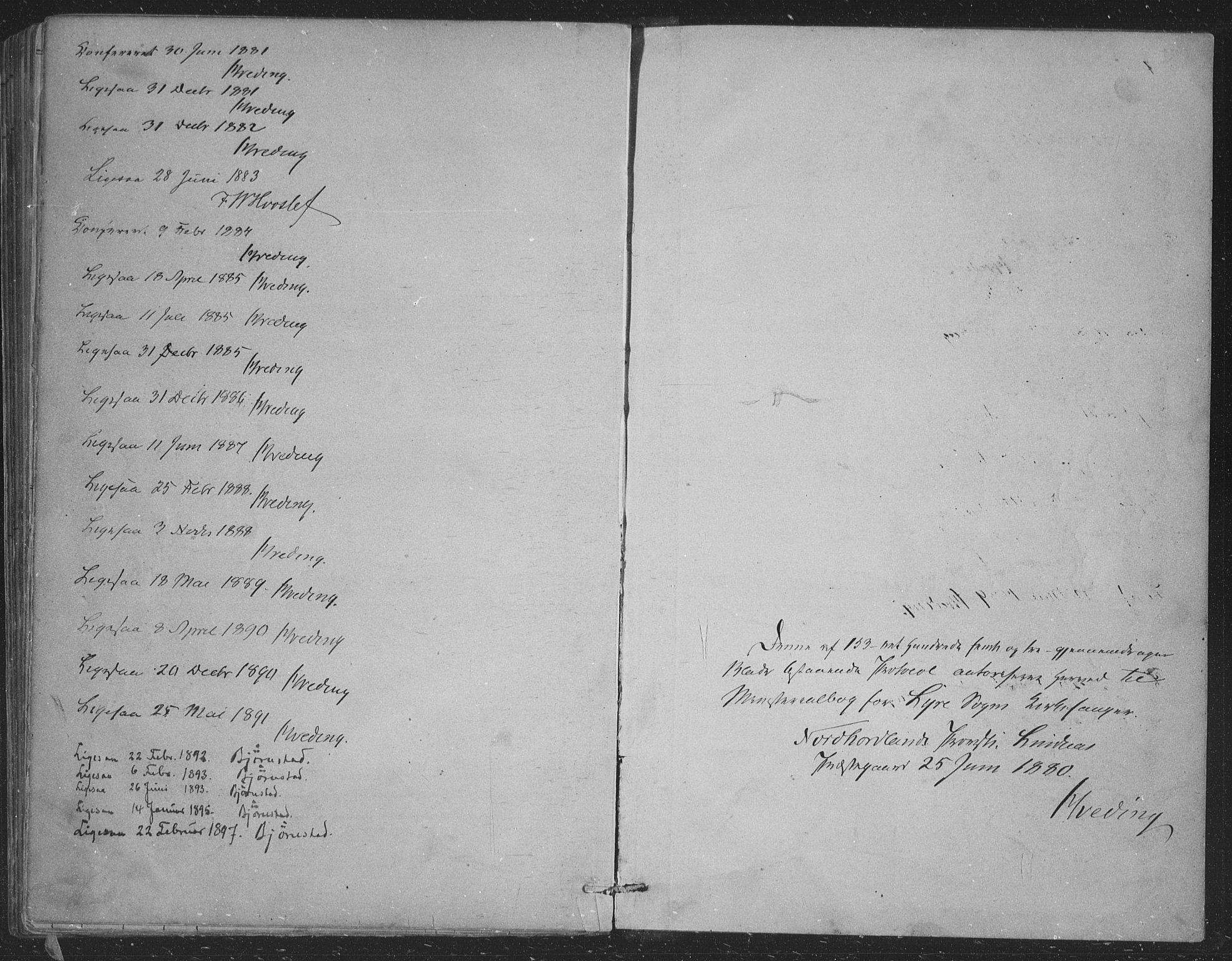 Alversund Sokneprestembete, AV/SAB-A-73901/H/Ha/Hab: Klokkerbok nr. B 3, 1881-1896