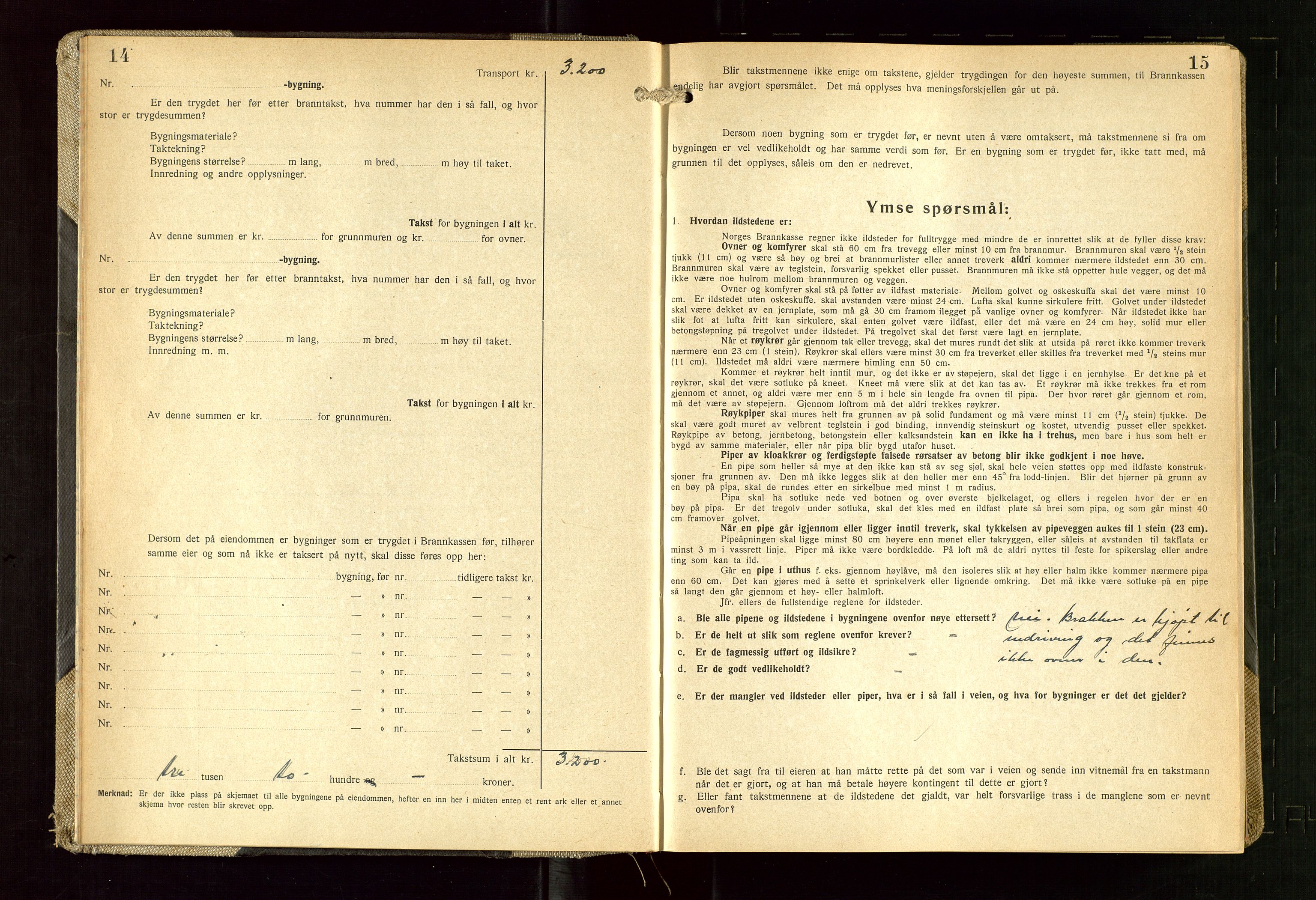 Skudenes lensmannskontor, AV/SAST-A-100444/Gob/L0003: "Brandtakstprotokoll", 1942-1954, s. 14-15