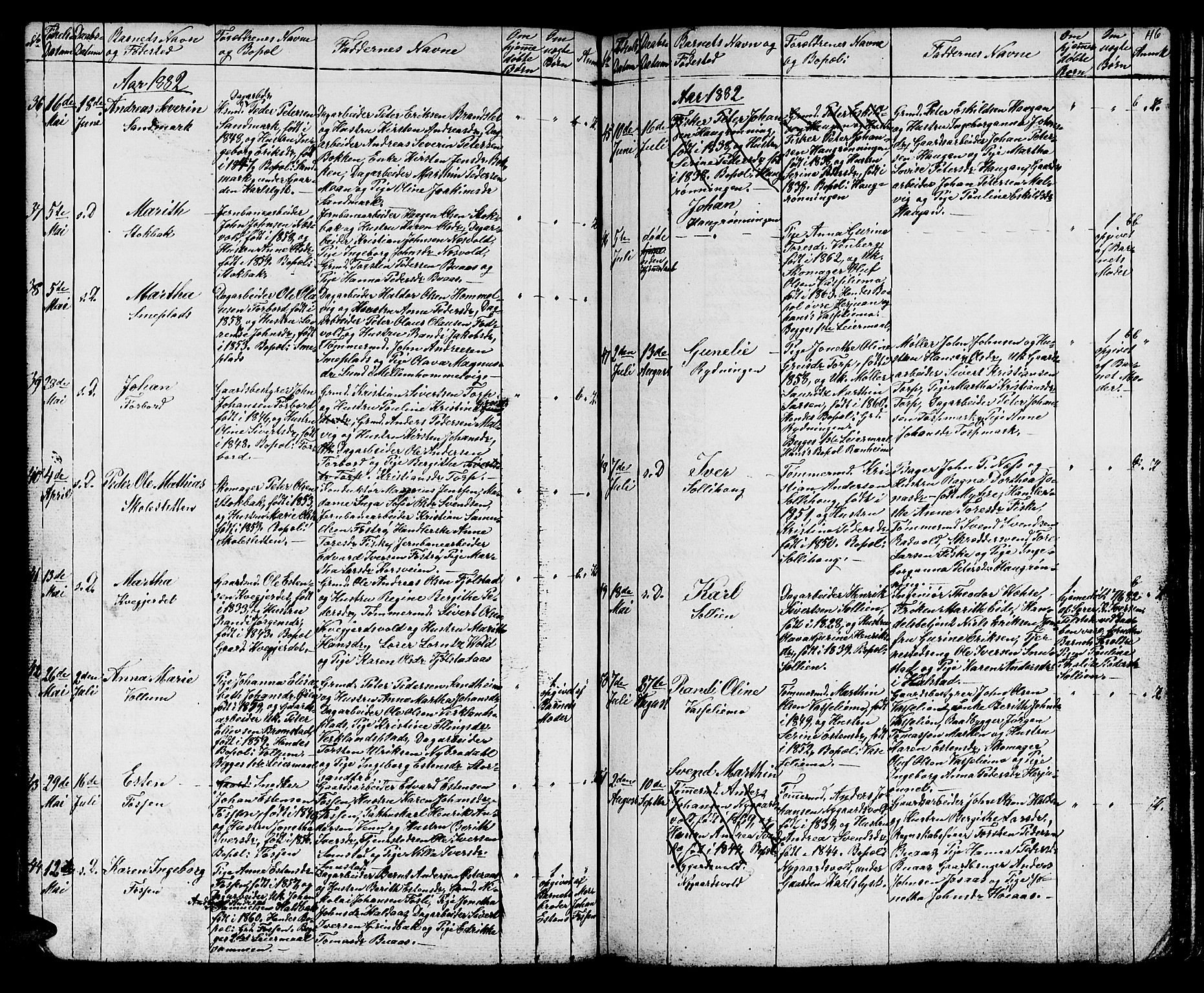 Ministerialprotokoller, klokkerbøker og fødselsregistre - Sør-Trøndelag, AV/SAT-A-1456/616/L0422: Klokkerbok nr. 616C05, 1850-1888, s. 116