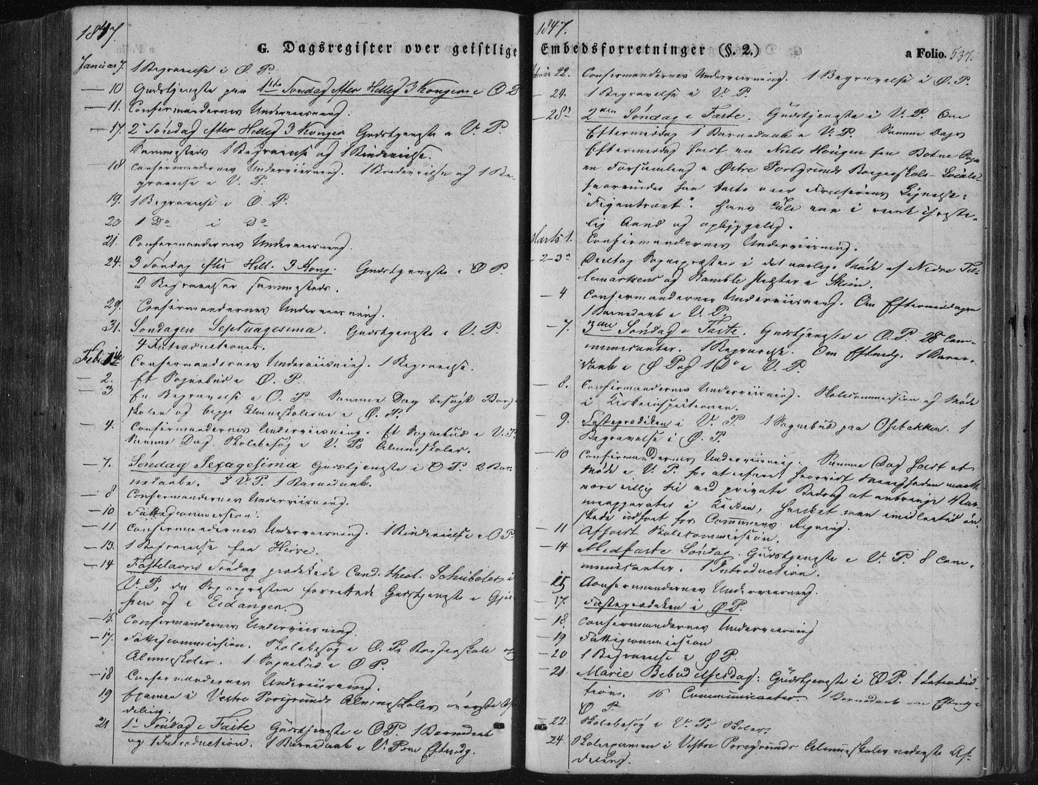 Porsgrunn kirkebøker , SAKO/A-104/F/Fa/L0006: Ministerialbok nr. 6, 1841-1857, s. 537
