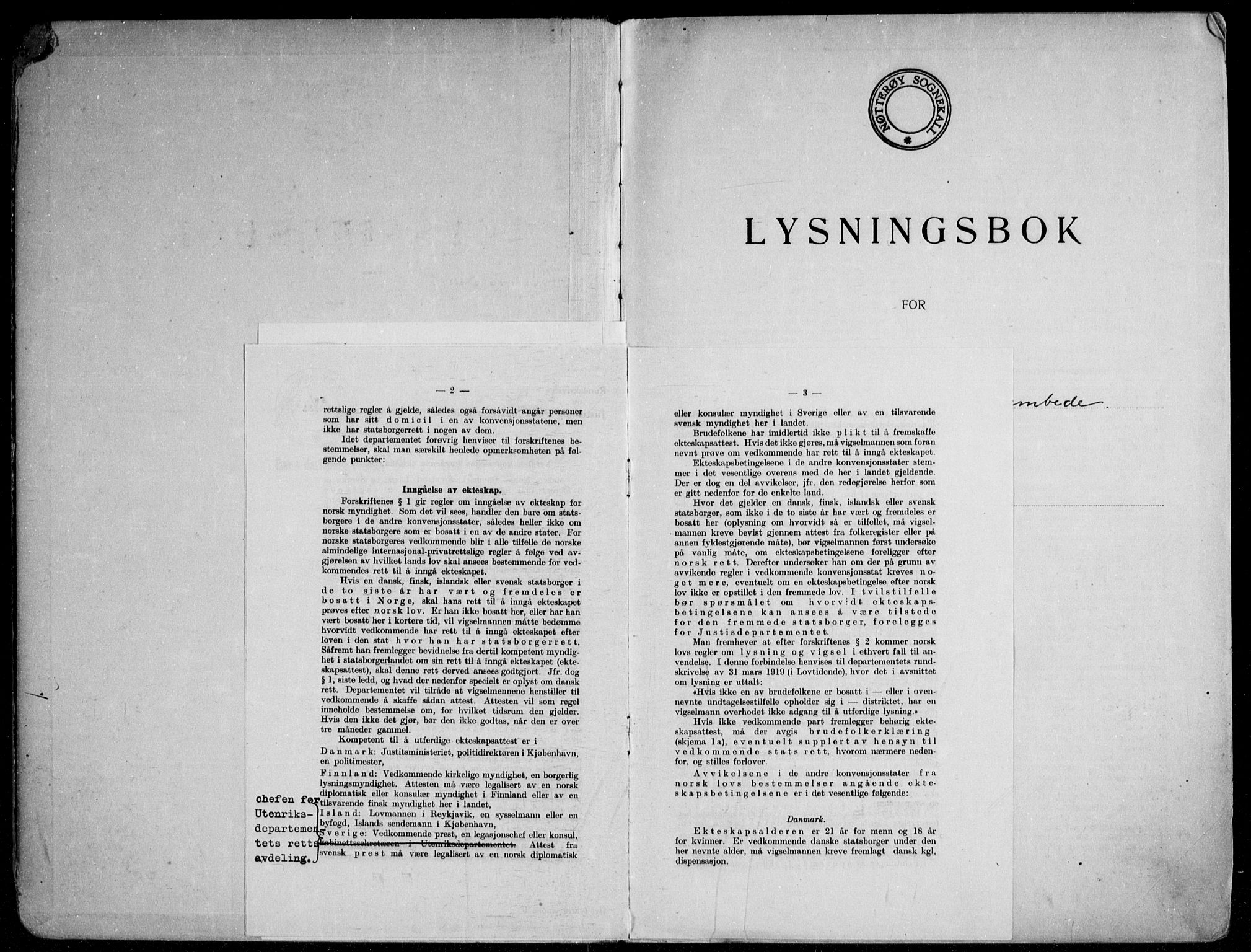 Nøtterøy kirkebøker, SAKO/A-354/H/Ha/L0002: Lysningsprotokoll nr. 2, 1937-1952