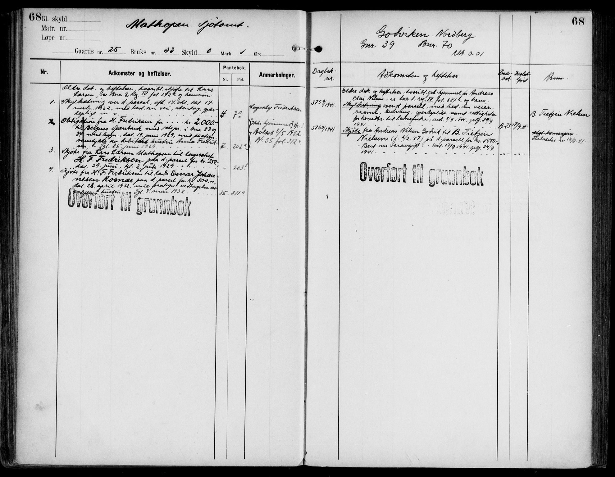Midhordland sorenskriveri, AV/SAB-A-3001/1/G/Ga/Gab/L0108: Panteregister nr. II.A.b.108, s. 68