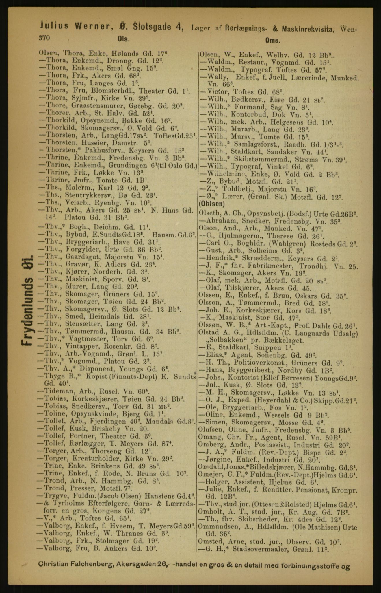 Kristiania/Oslo adressebok, PUBL/-, 1891, s. 370