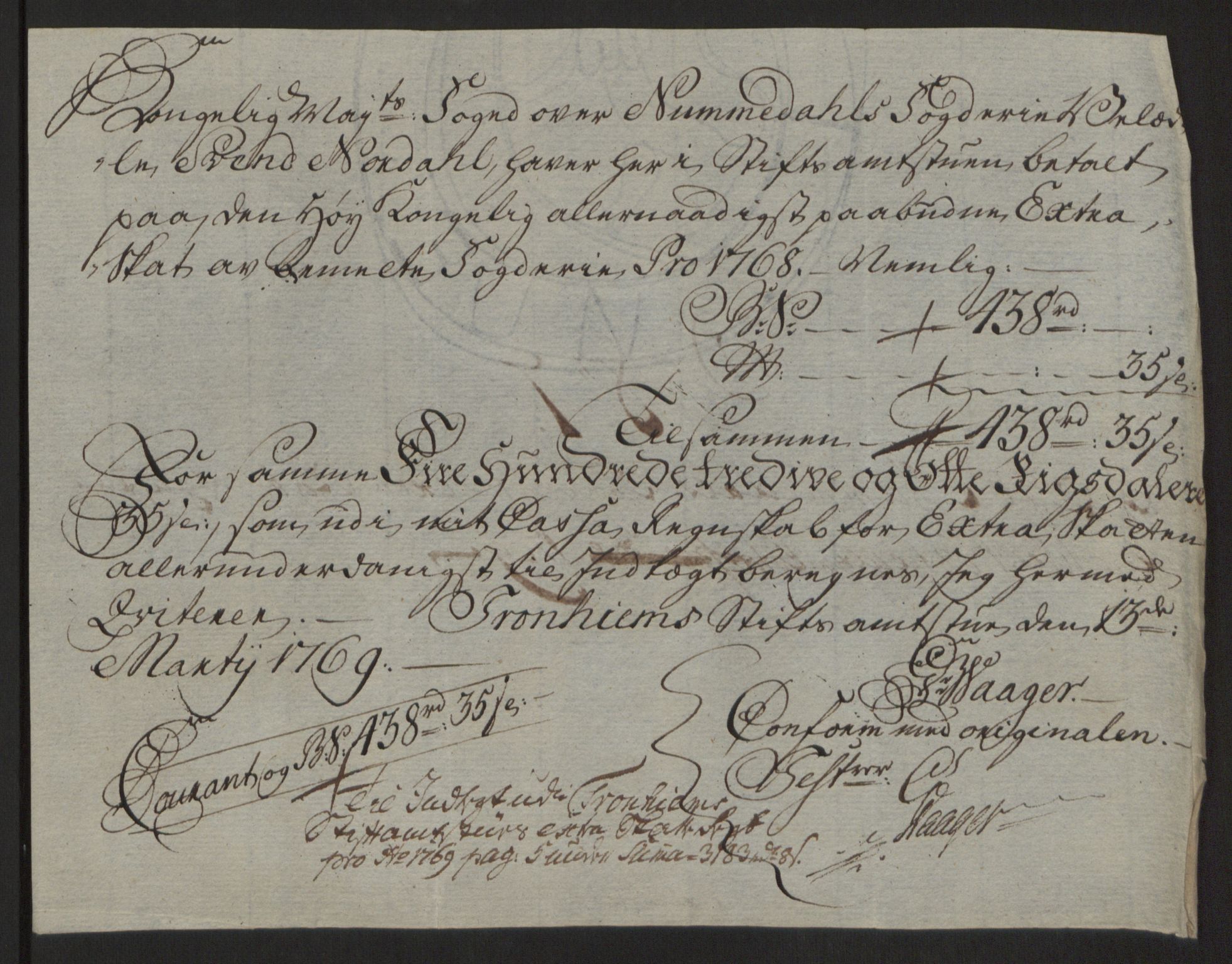 Rentekammeret inntil 1814, Reviderte regnskaper, Fogderegnskap, RA/EA-4092/R64/L4502: Ekstraskatten Namdal, 1762-1772, s. 331