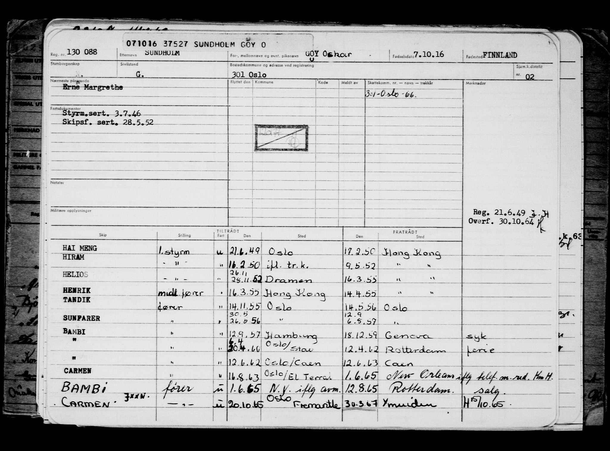 Direktoratet for sjømenn, AV/RA-S-3545/G/Gb/L0143: Hovedkort, 1916, s. 108