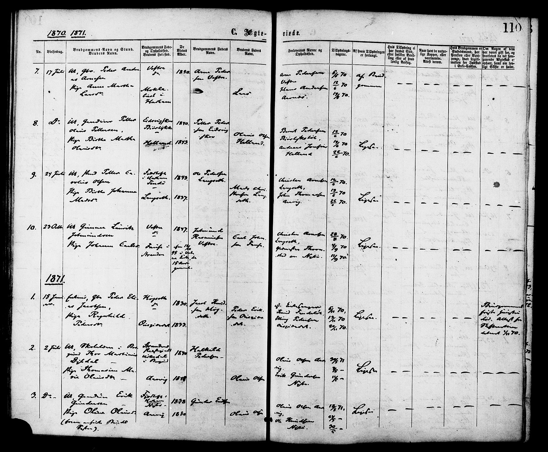 Ministerialprotokoller, klokkerbøker og fødselsregistre - Møre og Romsdal, AV/SAT-A-1454/525/L0373: Ministerialbok nr. 525A03, 1864-1879, s. 110