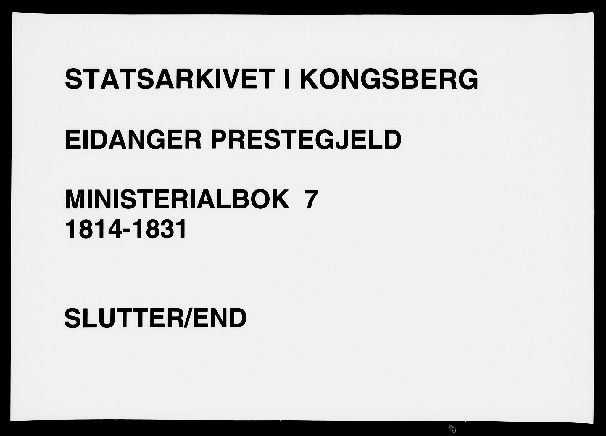 Eidanger kirkebøker, SAKO/A-261/F/Fa/L0007: Ministerialbok nr. 7, 1814-1831