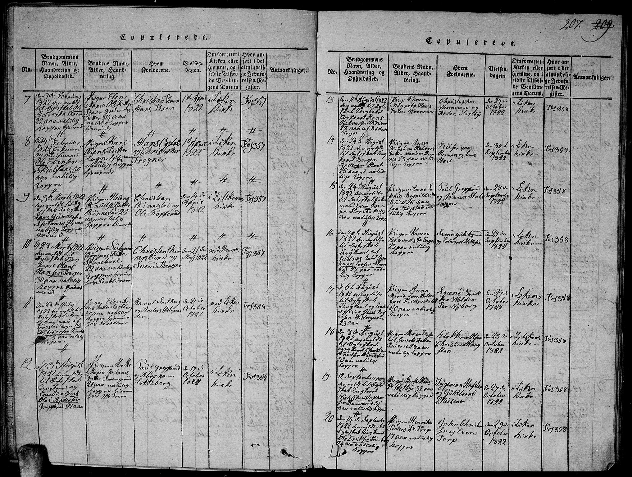 Høland prestekontor Kirkebøker, SAO/A-10346a/G/Ga/L0001: Klokkerbok nr. I 1, 1814-1827, s. 207