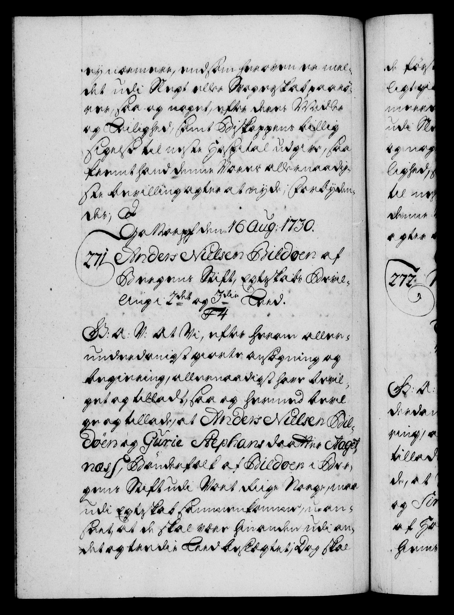 Danske Kanselli 1572-1799, RA/EA-3023/F/Fc/Fca/Fcaa/L0026: Norske registre, 1729-1730, s. 515b