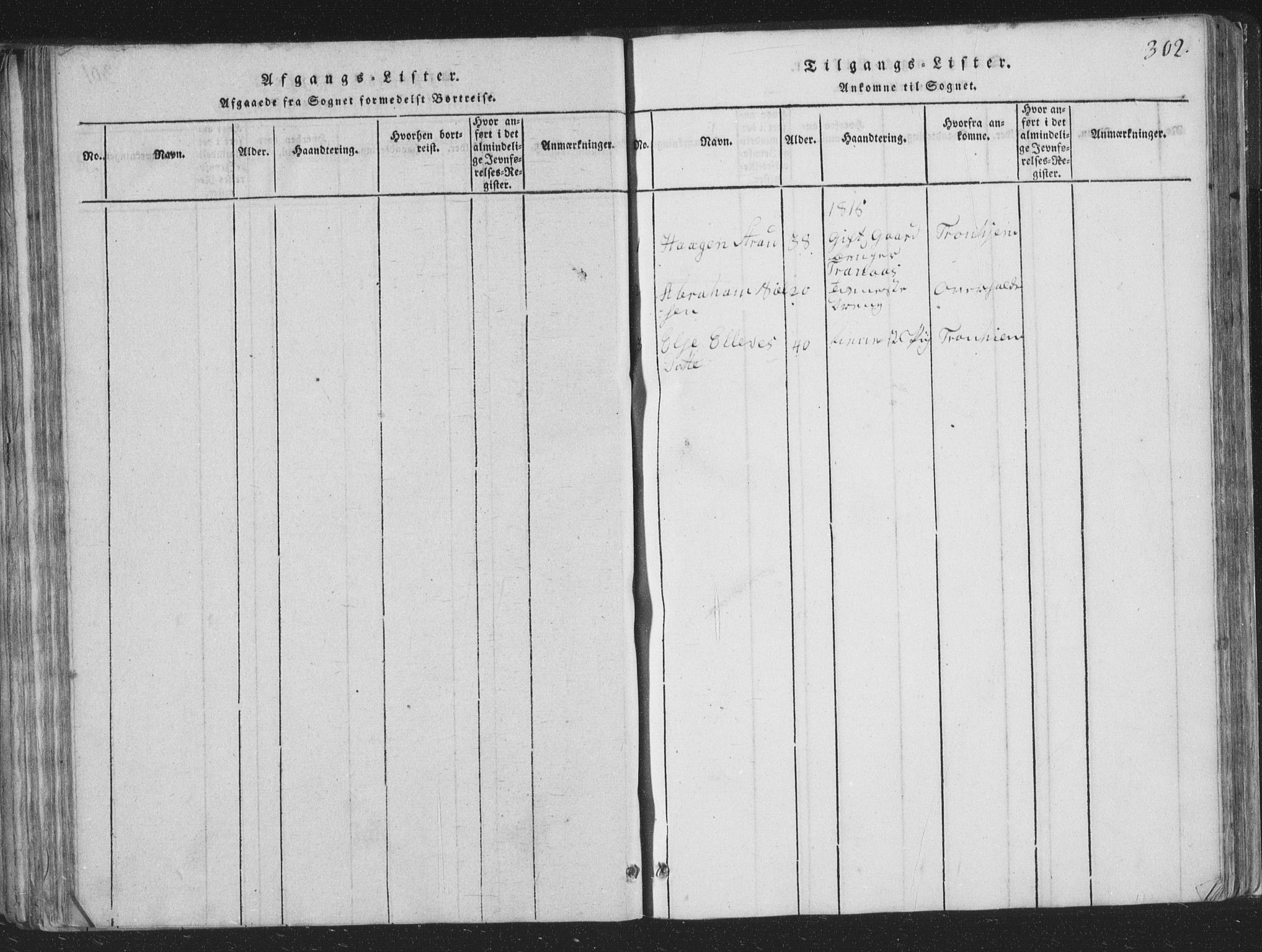 Ministerialprotokoller, klokkerbøker og fødselsregistre - Nord-Trøndelag, SAT/A-1458/773/L0613: Ministerialbok nr. 773A04, 1815-1845, s. 302