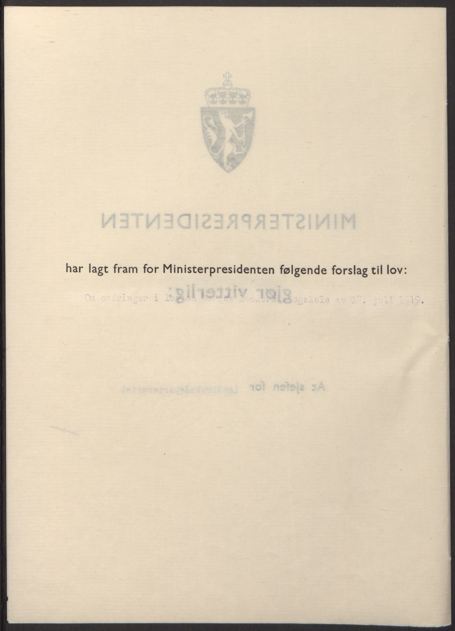 NS-administrasjonen 1940-1945 (Statsrådsekretariatet, de kommisariske statsråder mm), AV/RA-S-4279/D/Db/L0098: Lover II, 1942, s. 29