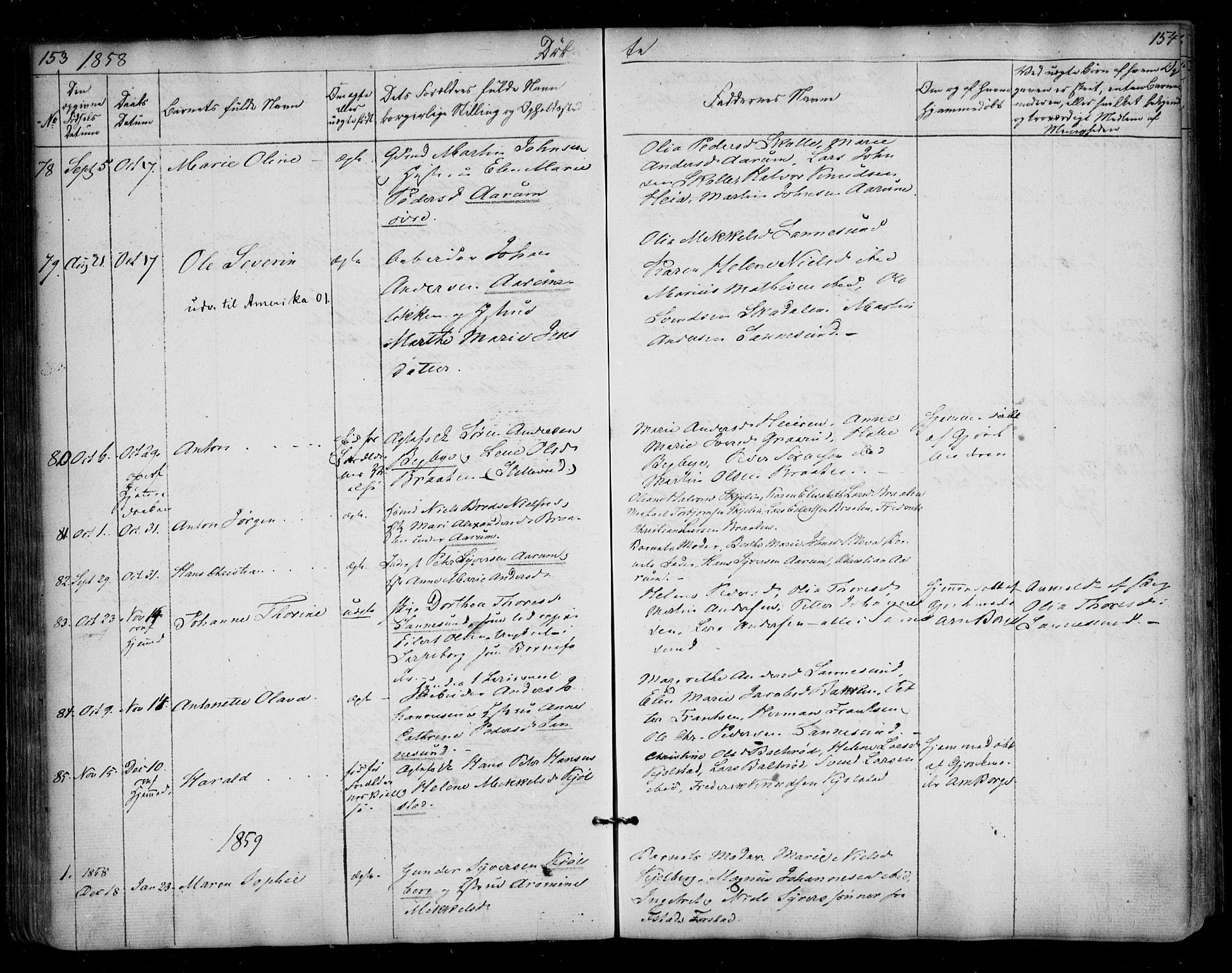 Borge prestekontor Kirkebøker, SAO/A-10903/F/Fa/L0005: Ministerialbok nr. I 5, 1848-1860, s. 153-154