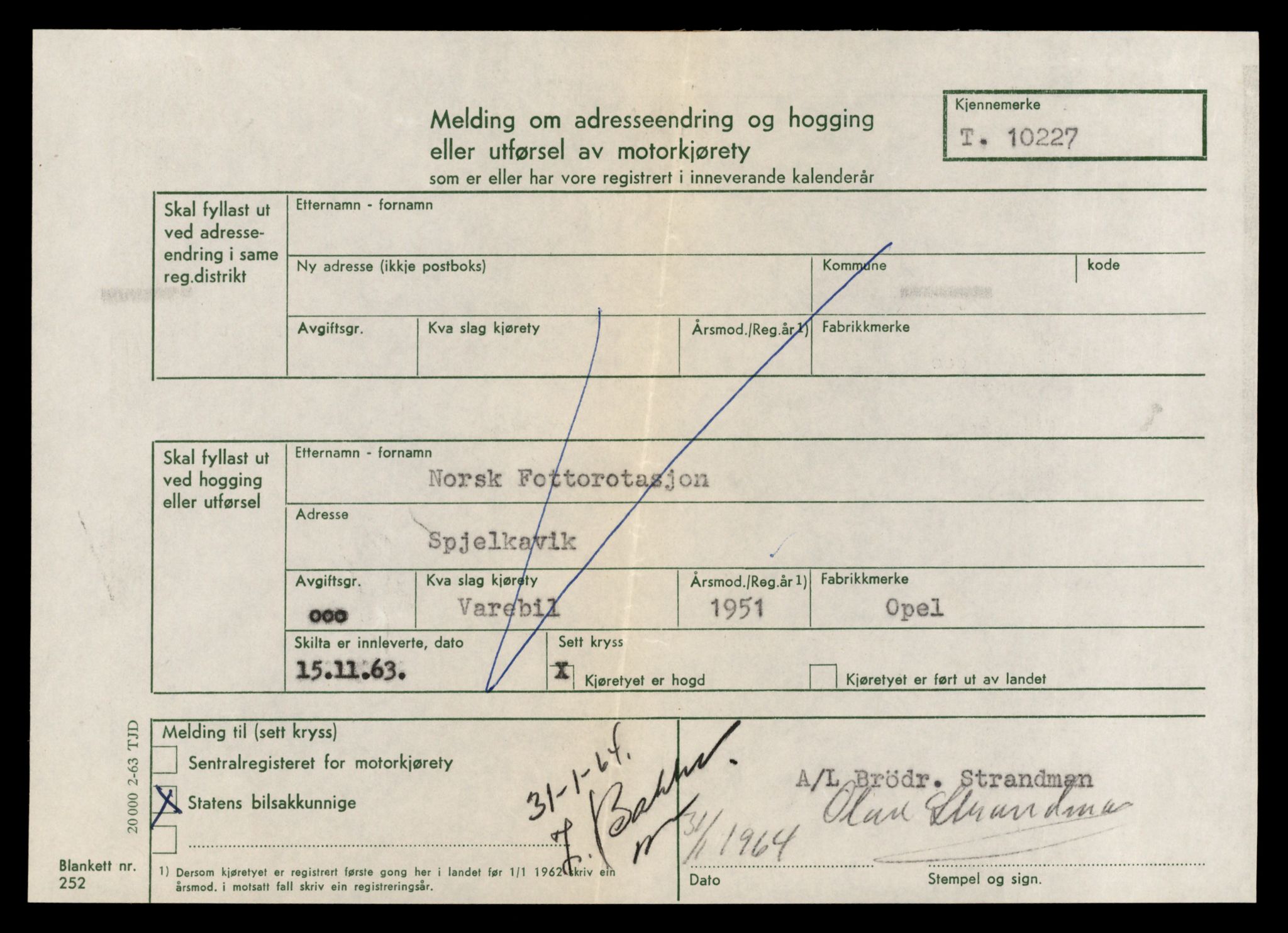 Møre og Romsdal vegkontor - Ålesund trafikkstasjon, AV/SAT-A-4099/F/Fe/L0018: Registreringskort for kjøretøy T 10091 - T 10227, 1927-1998, s. 2801