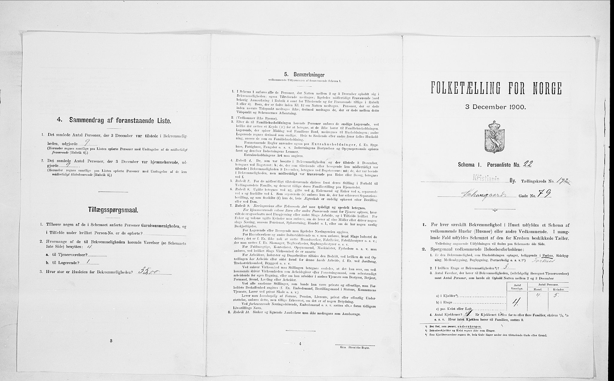 SAO, Folketelling 1900 for 0301 Kristiania kjøpstad, 1900, s. 81733