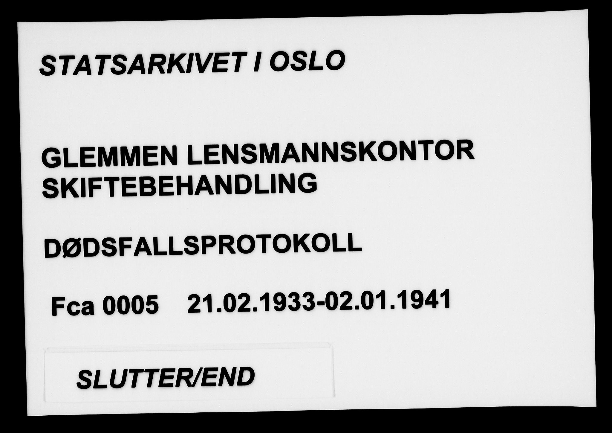 Glemmen lensmannskontor, SAO/A-10123/H/Ha/Haa/L0005: Dødsfallsprotokoll Rolvsøy, 1933-1941