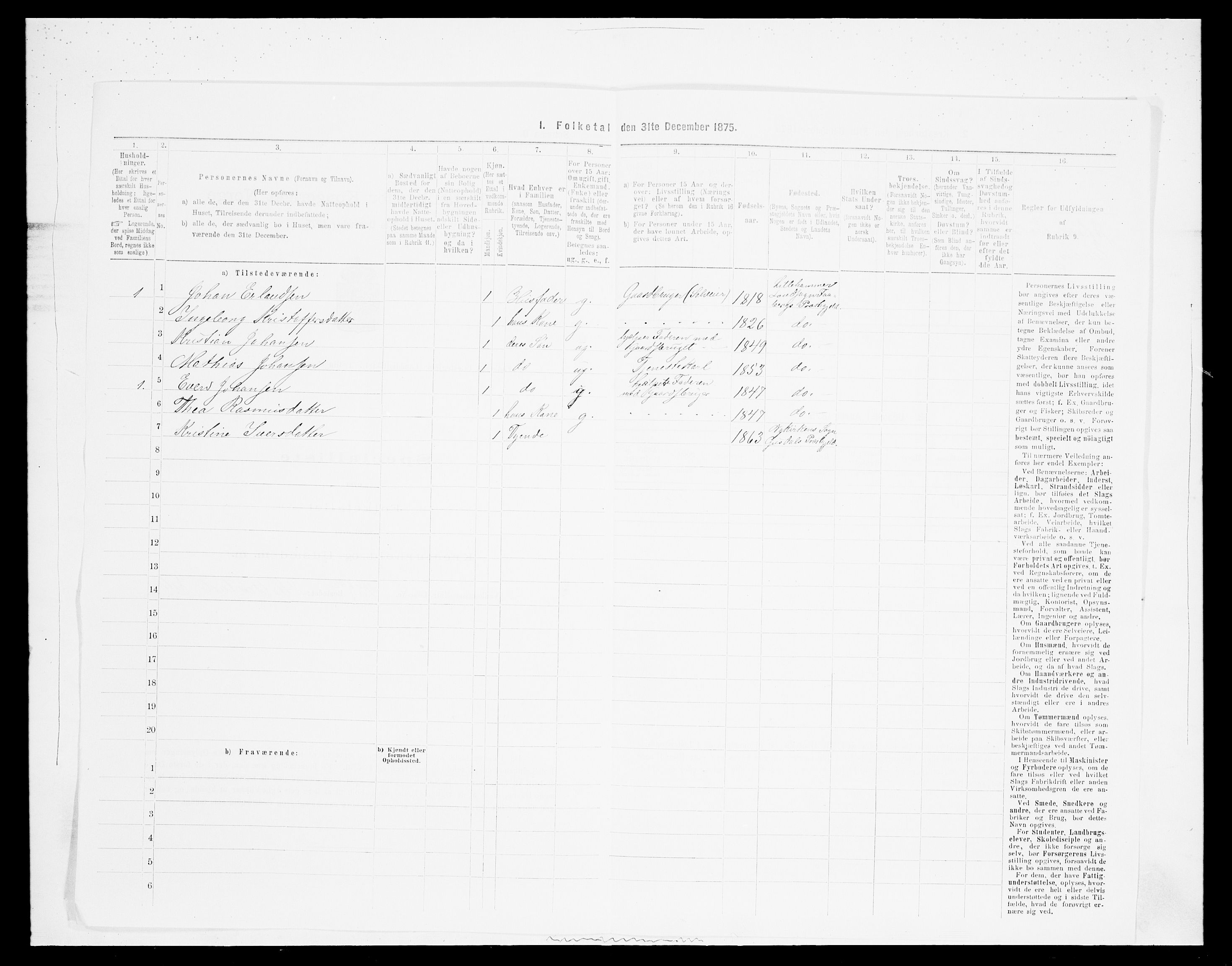 SAH, Folketelling 1875 for 0524L Fåberg prestegjeld, Fåberg sokn og Lillehammer landsokn, 1875, s. 691