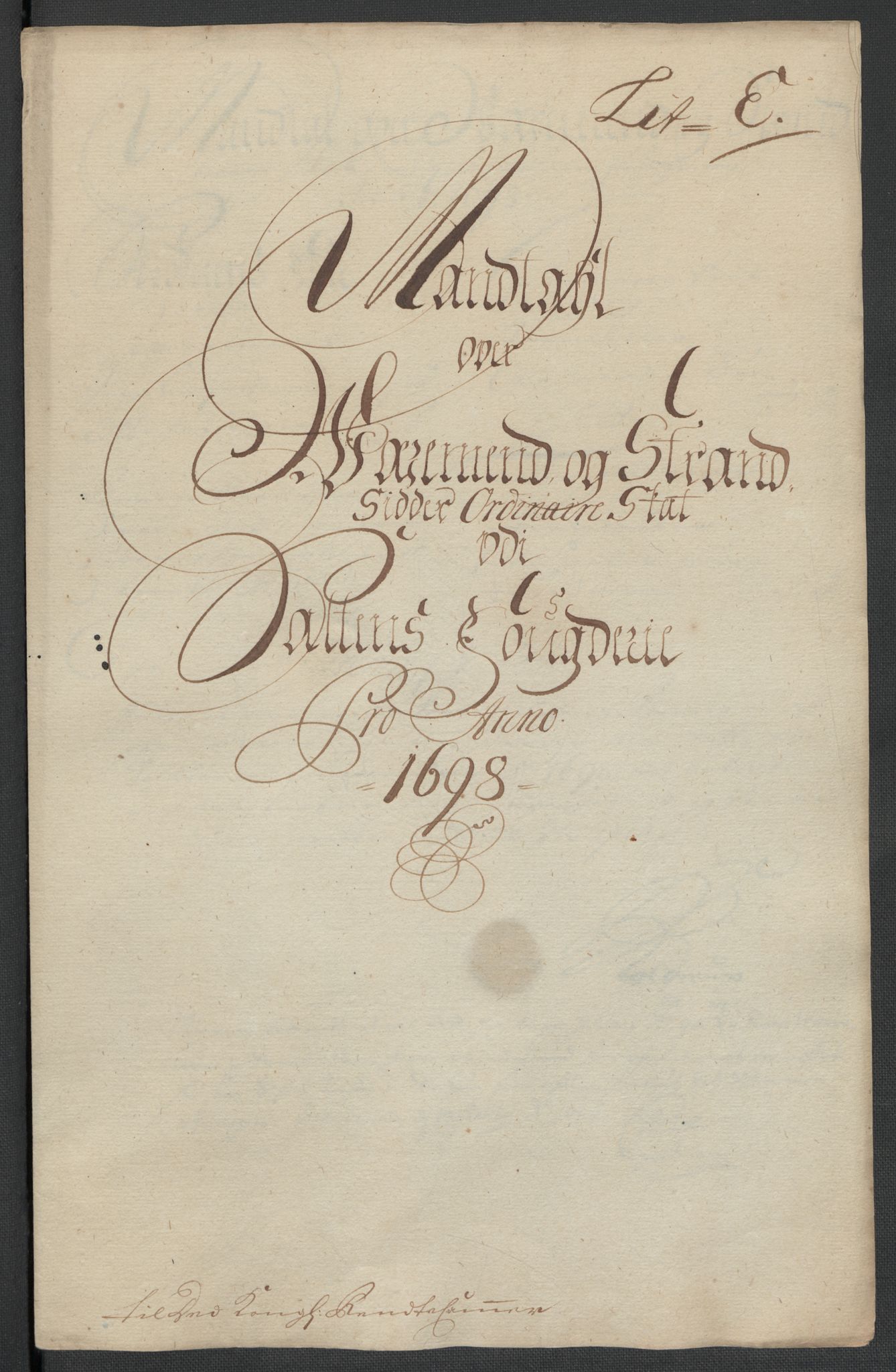 Rentekammeret inntil 1814, Reviderte regnskaper, Fogderegnskap, RA/EA-4092/R66/L4579: Fogderegnskap Salten, 1697-1700, s. 197