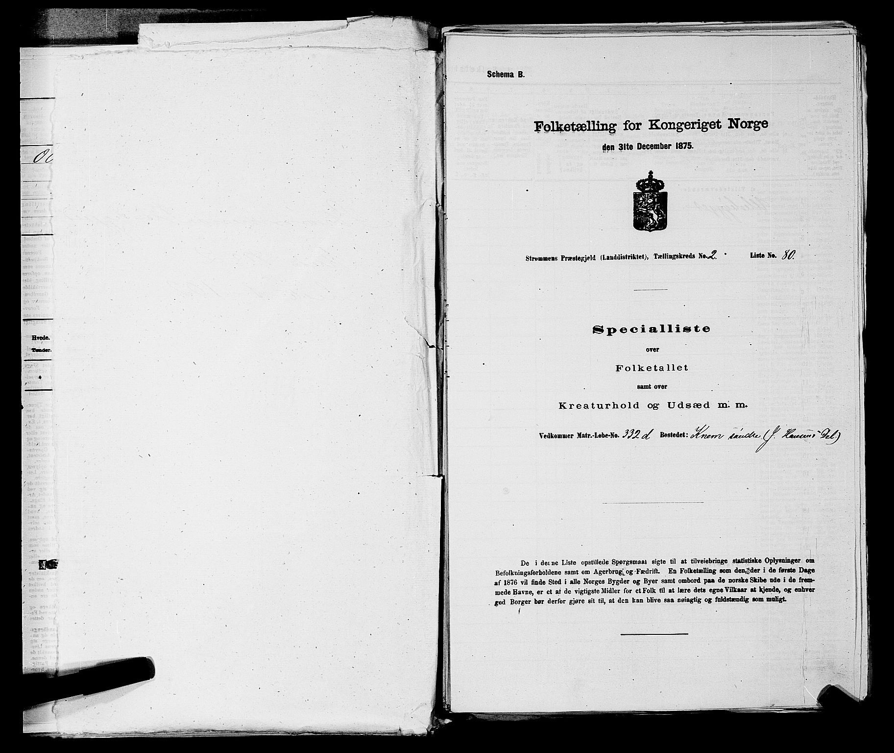 SAKO, Folketelling 1875 for 0711L Strømm prestegjeld, Strømm sokn, 1875, s. 170